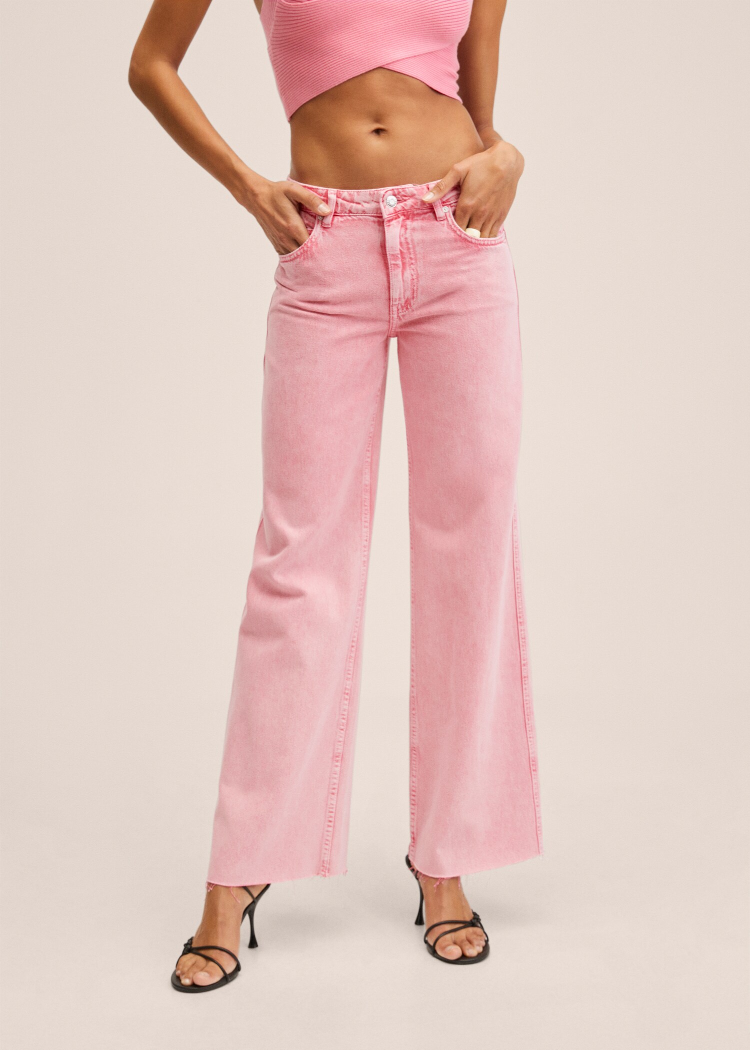 Medium-rise wideleg jeans - Medium plane
