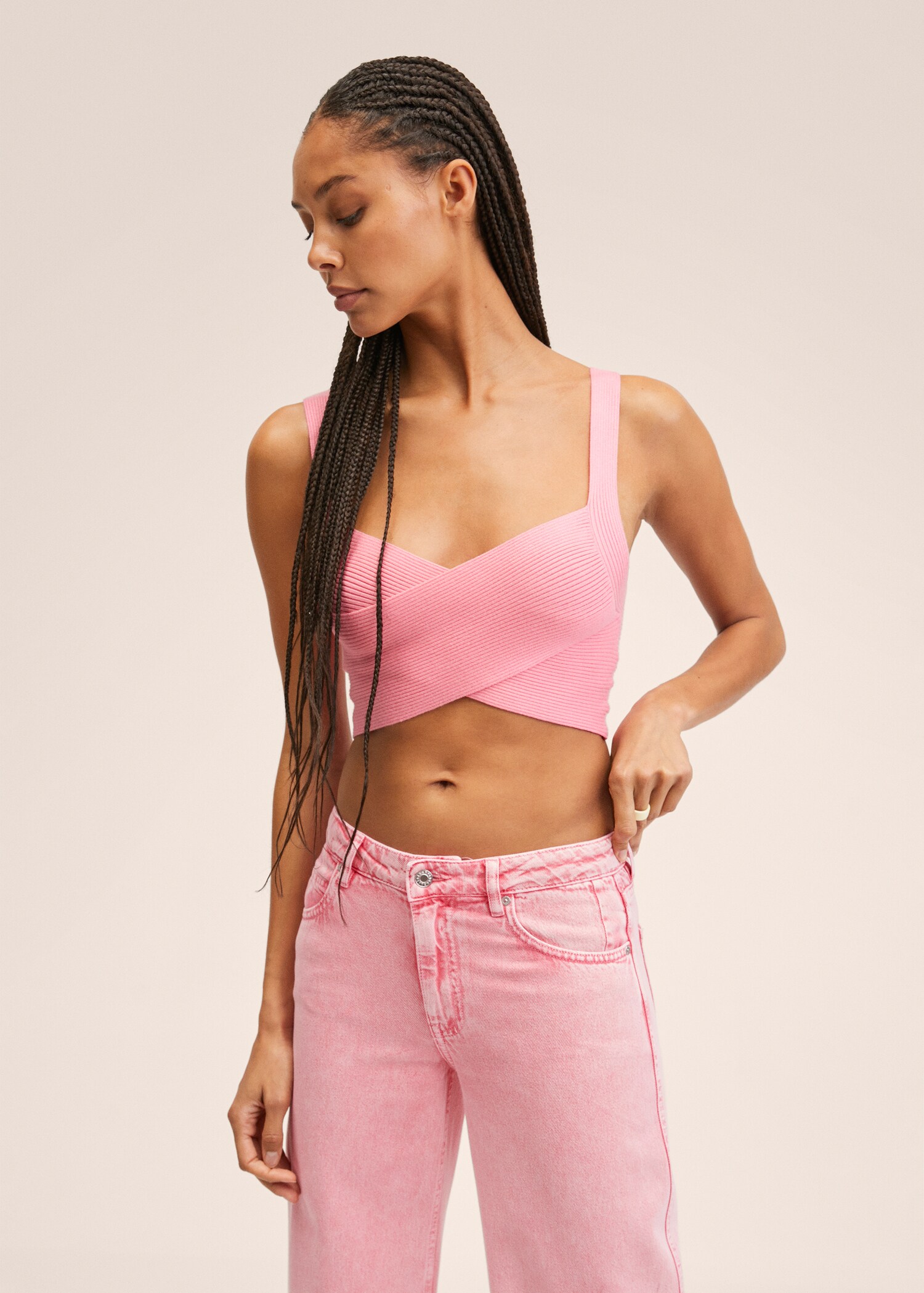 Medium-rise wideleg jeans - Details of the article 1