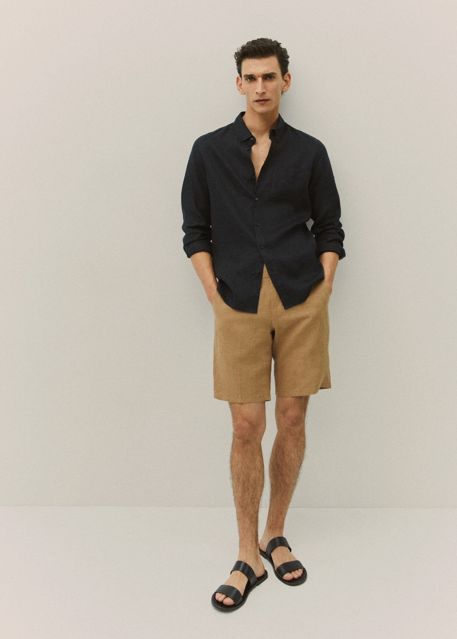 100% linen shorts - Details of the article 5
