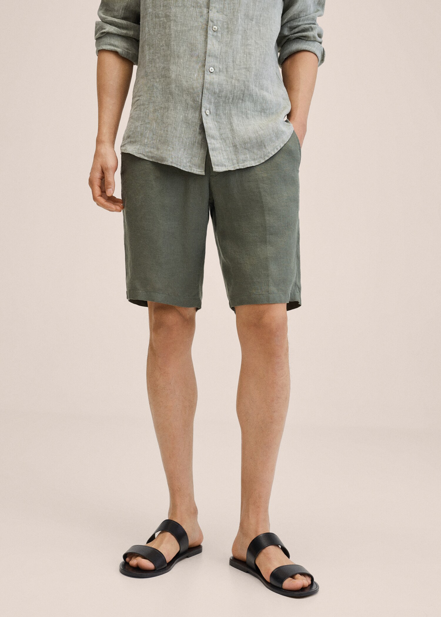 100% linen shorts - Medium plane