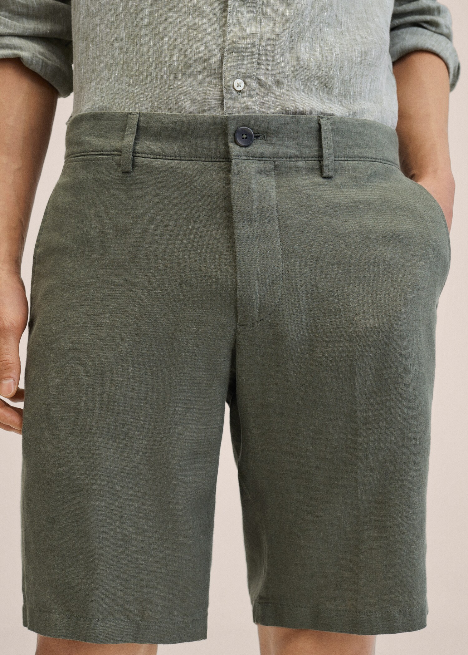 100% linen shorts - Details of the article 1