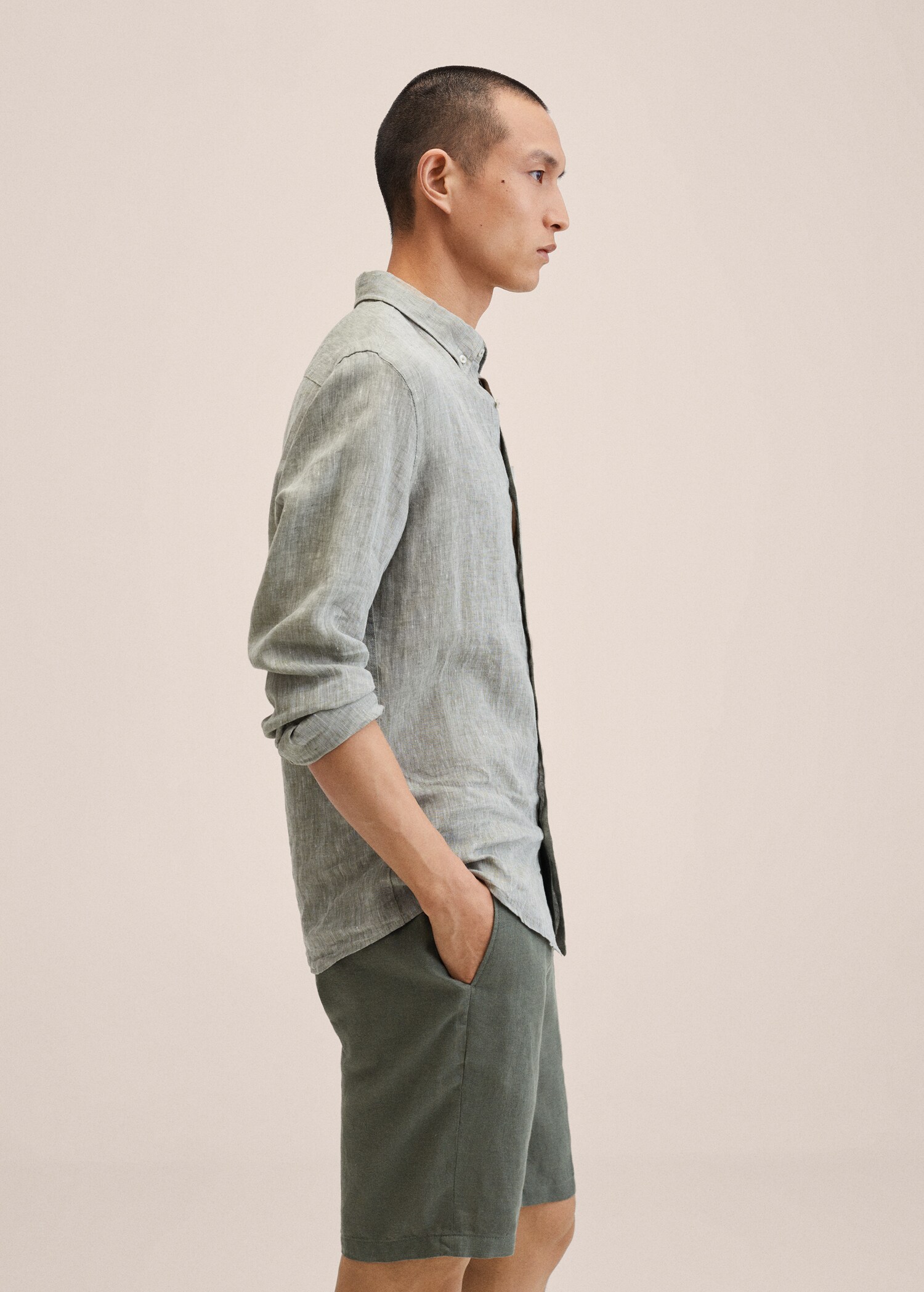 100% linen shorts - Details of the article 2