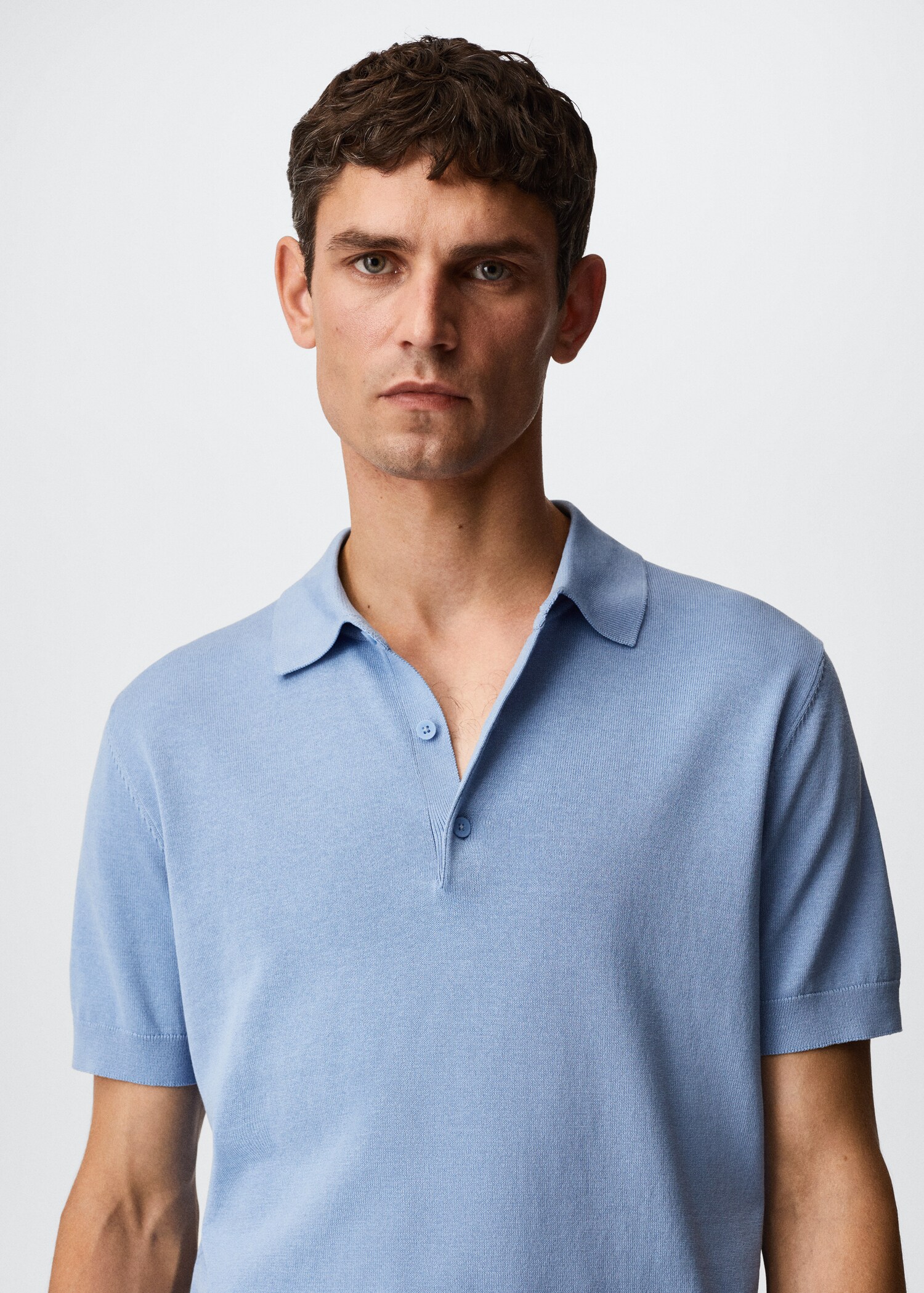 Knit cotton polo shirt - Details of the article 1