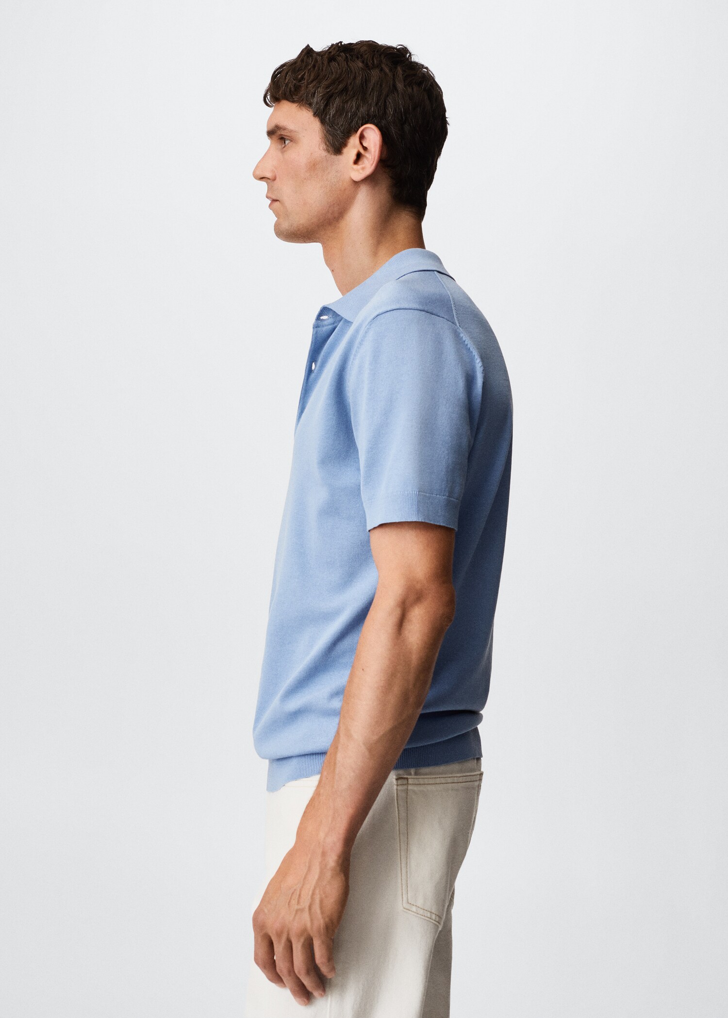 Knit cotton polo shirt - Details of the article 2