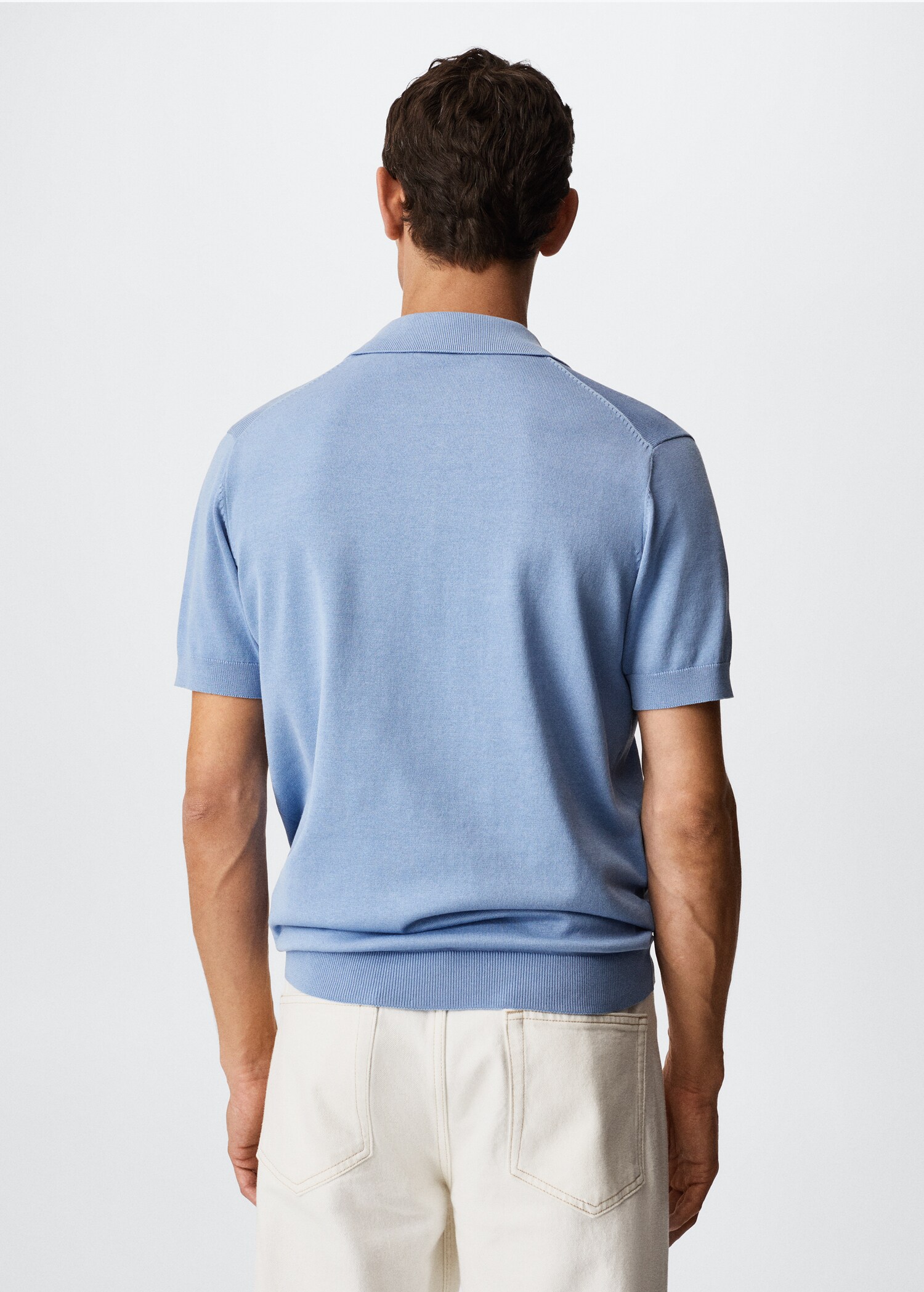 Knit cotton polo shirt - Reverse of the article