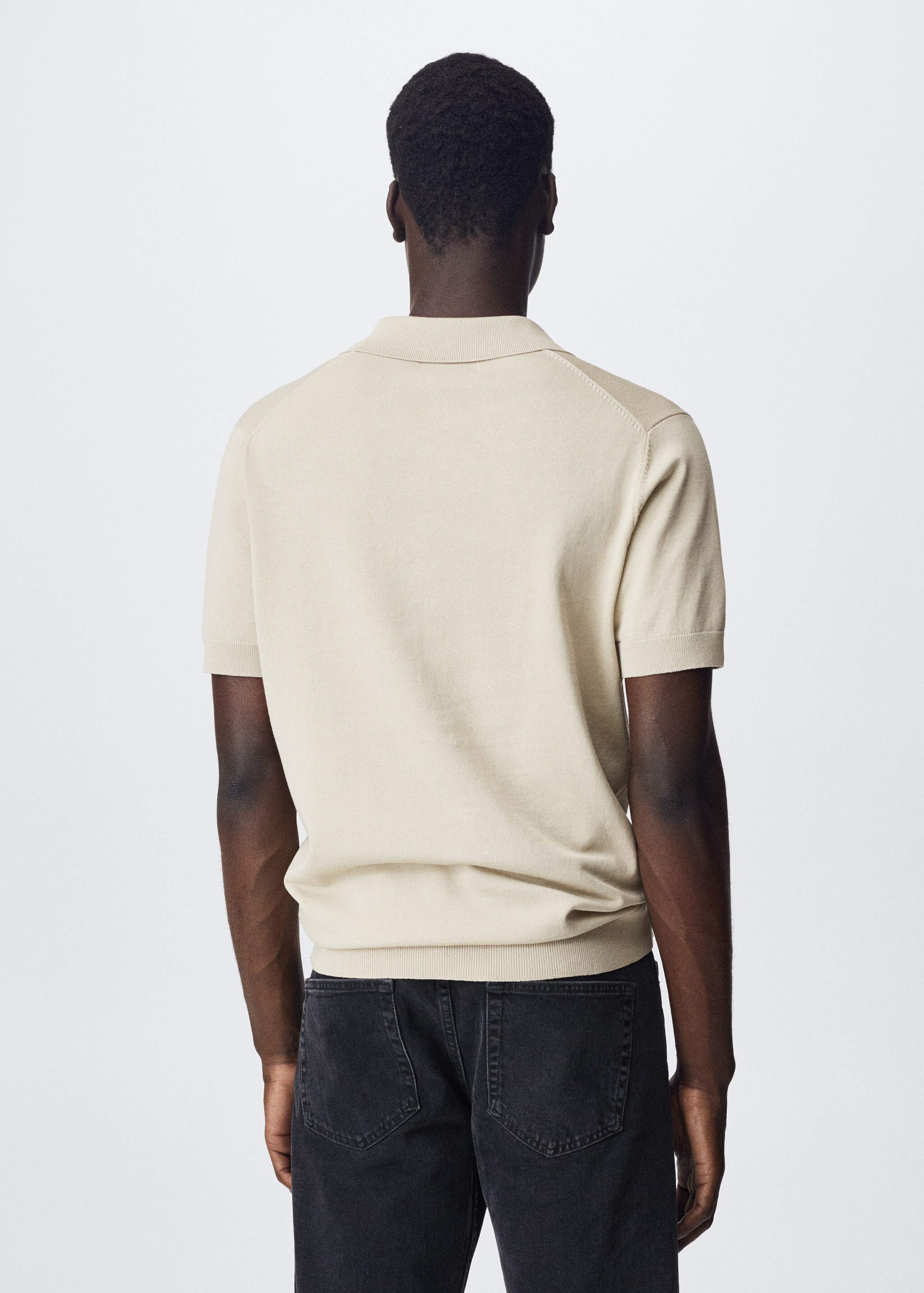 Knit cotton polo shirt - Reverse of the article