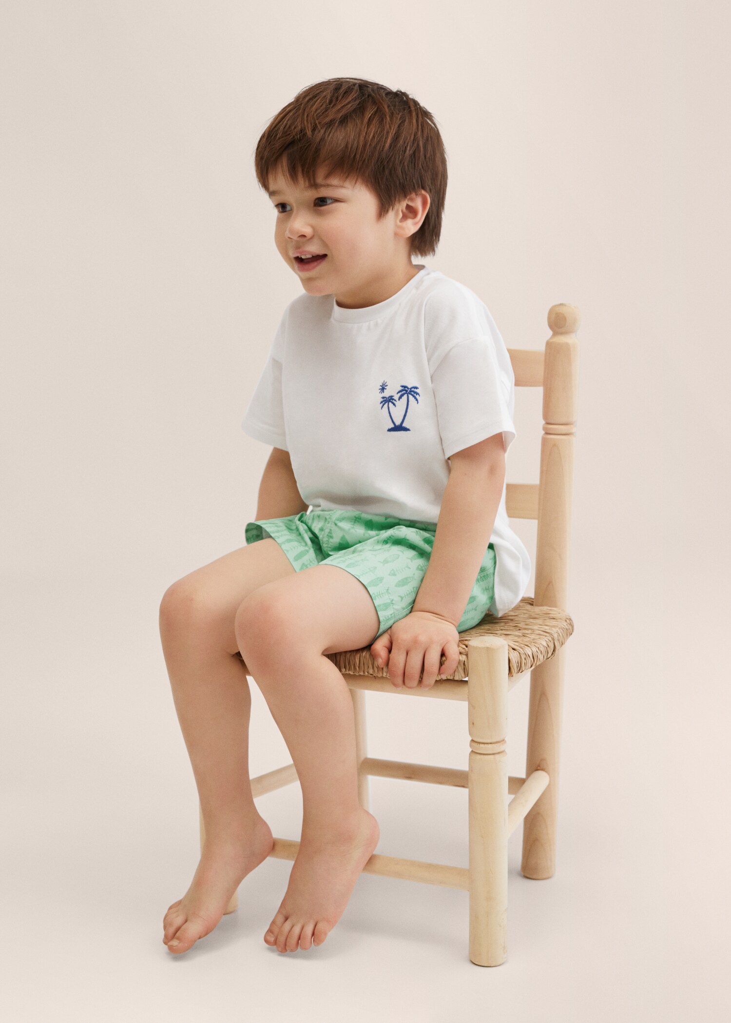 Fish-print swimming trunks - Details of the article 1