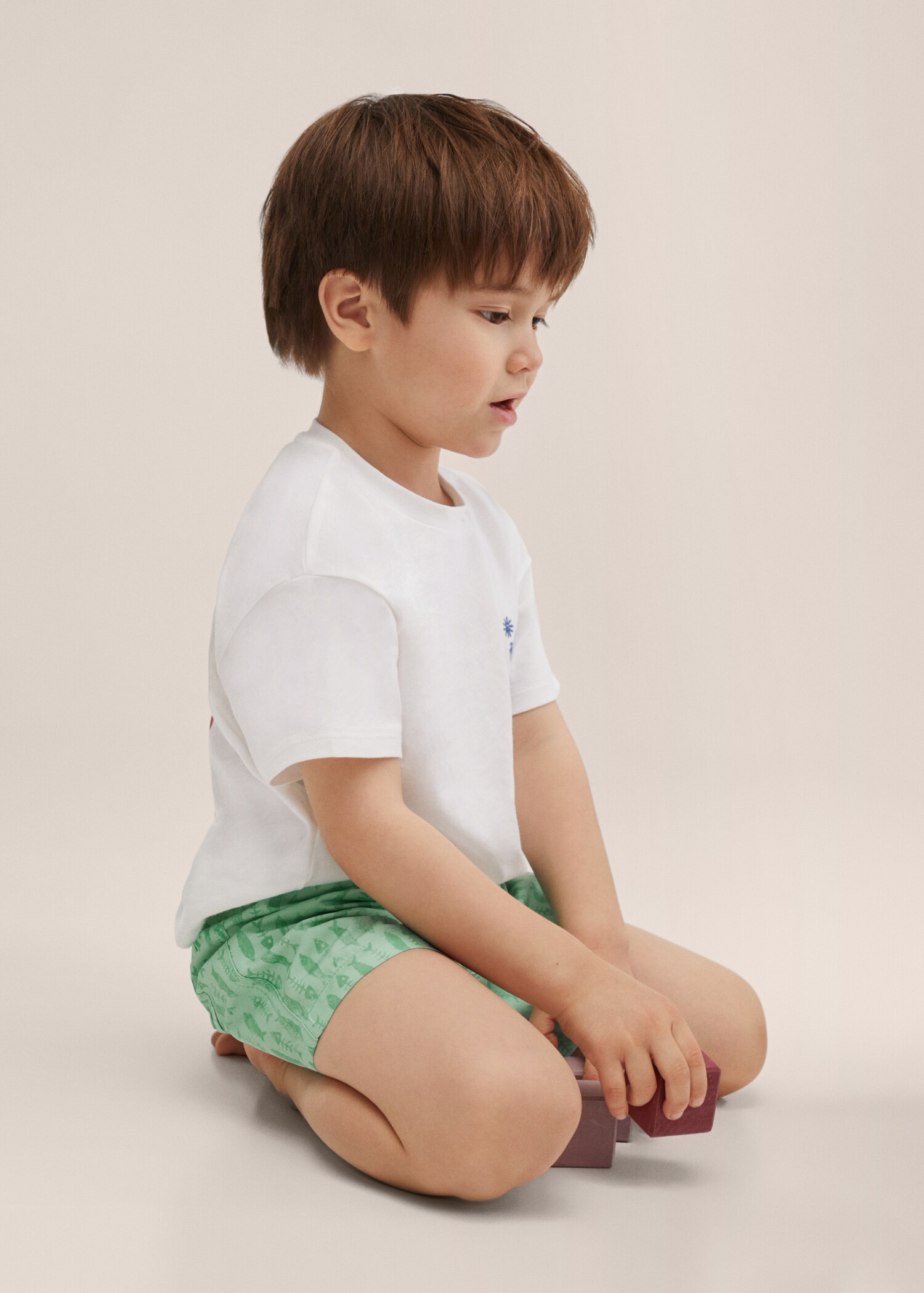 Fish-print swimming trunks - Details of the article 4