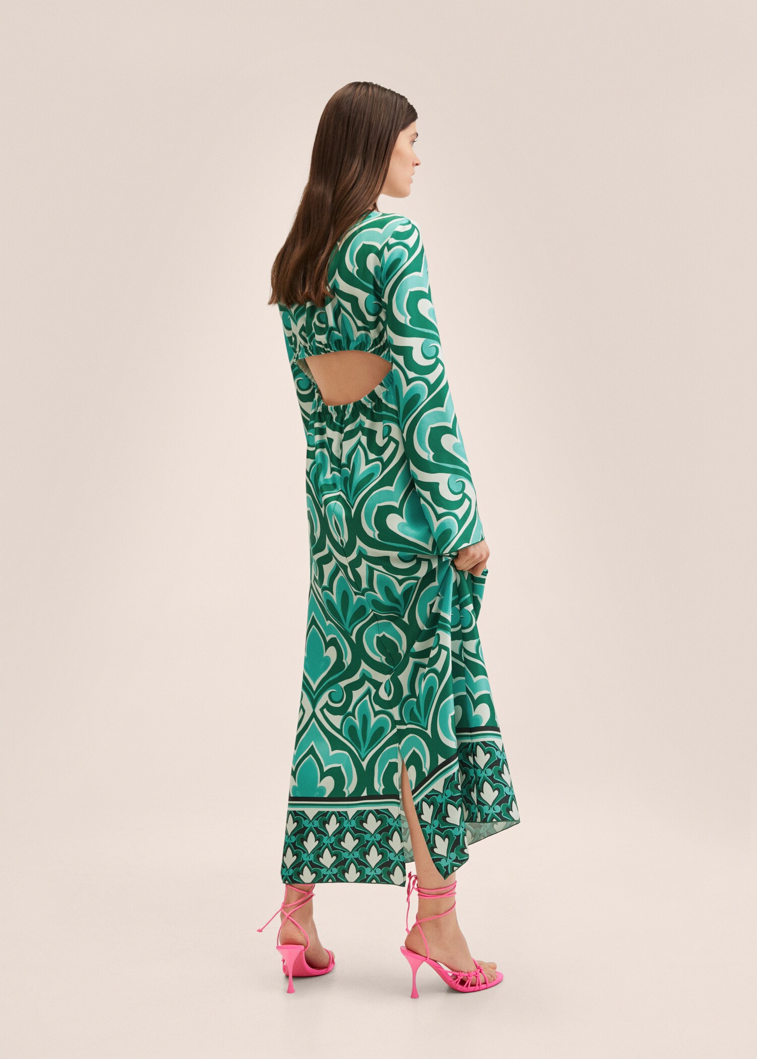 Printed cut-out detail dress - Reverse of the article