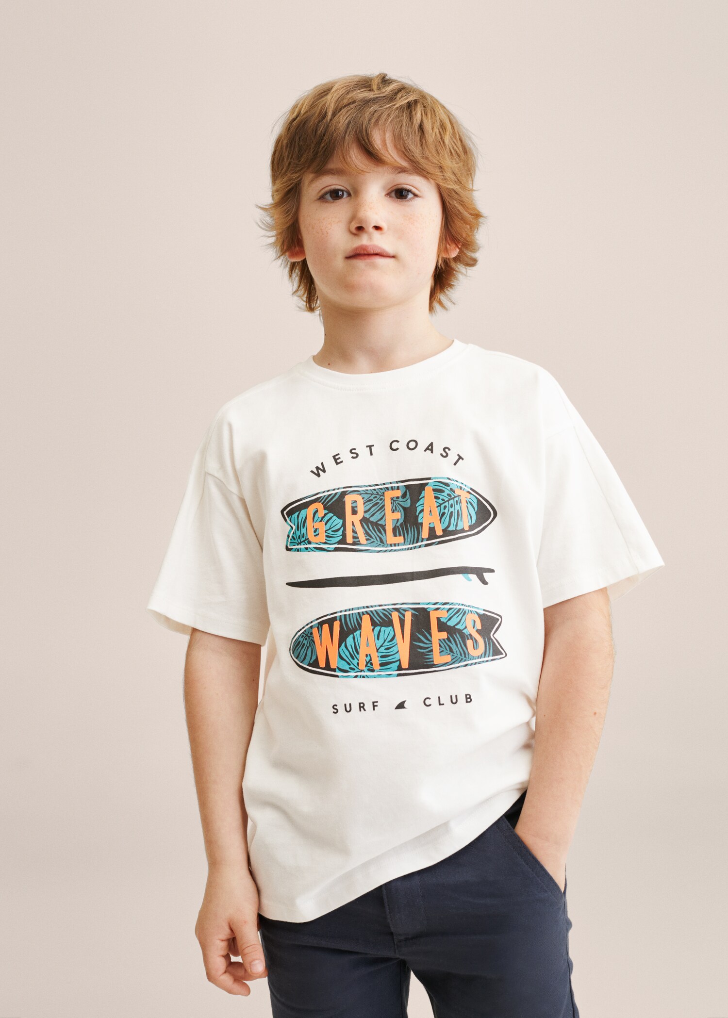Bedrucktes Baumwoll-T-Shirt - Mittlere Ansicht