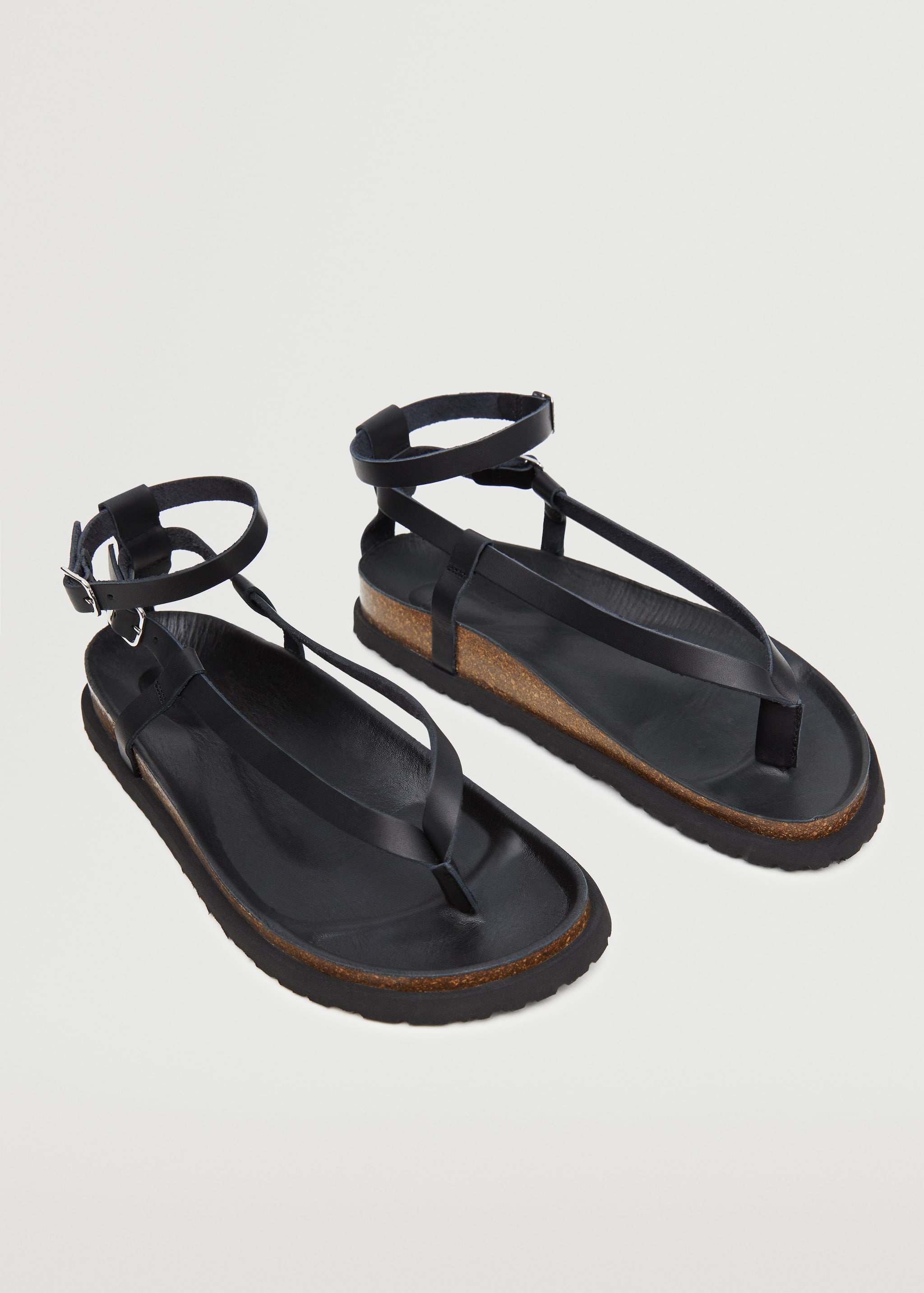 Leather straps sandals - Medium plane