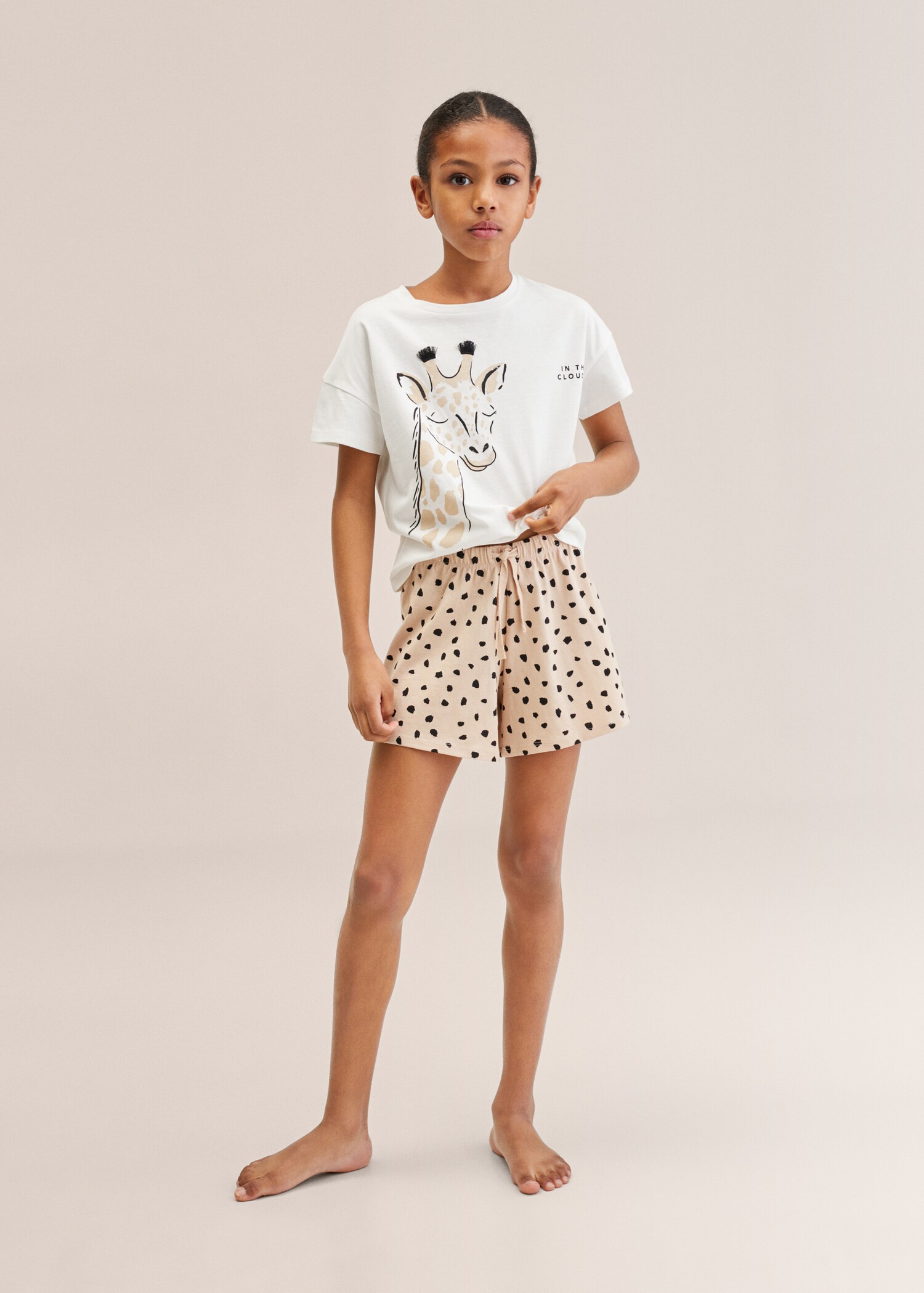 Pijama cotó estampat girafa - Pla mig