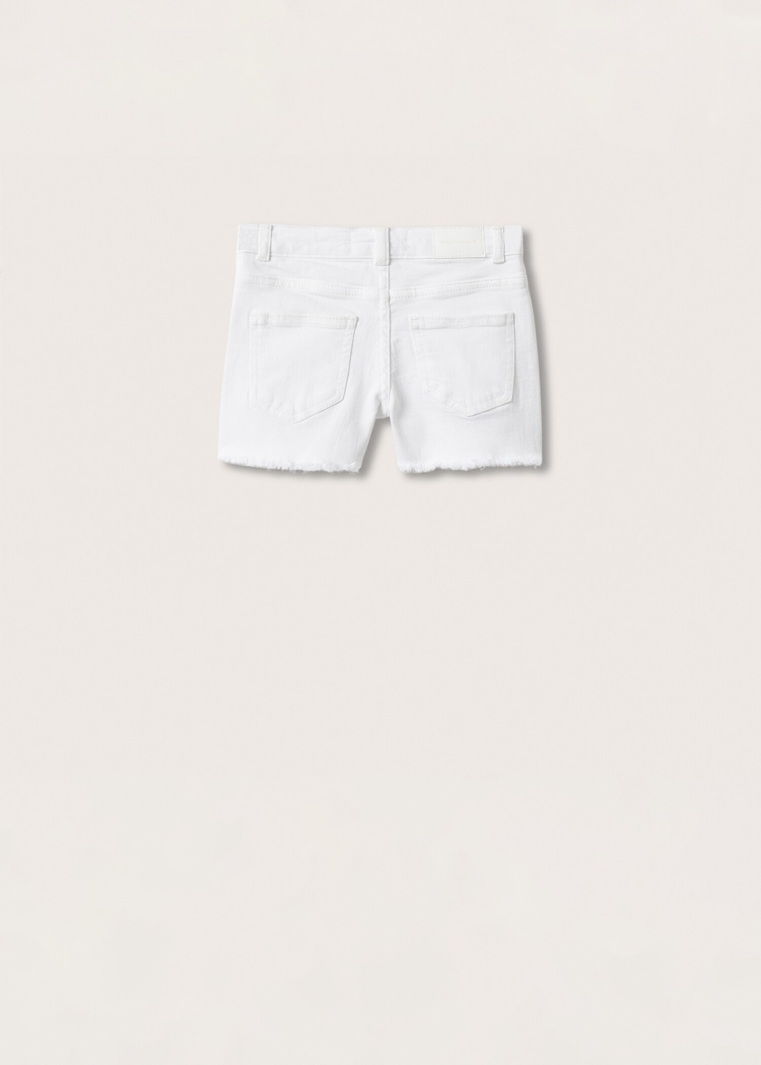 Frayed hem denim shorts - Reverse of the article
