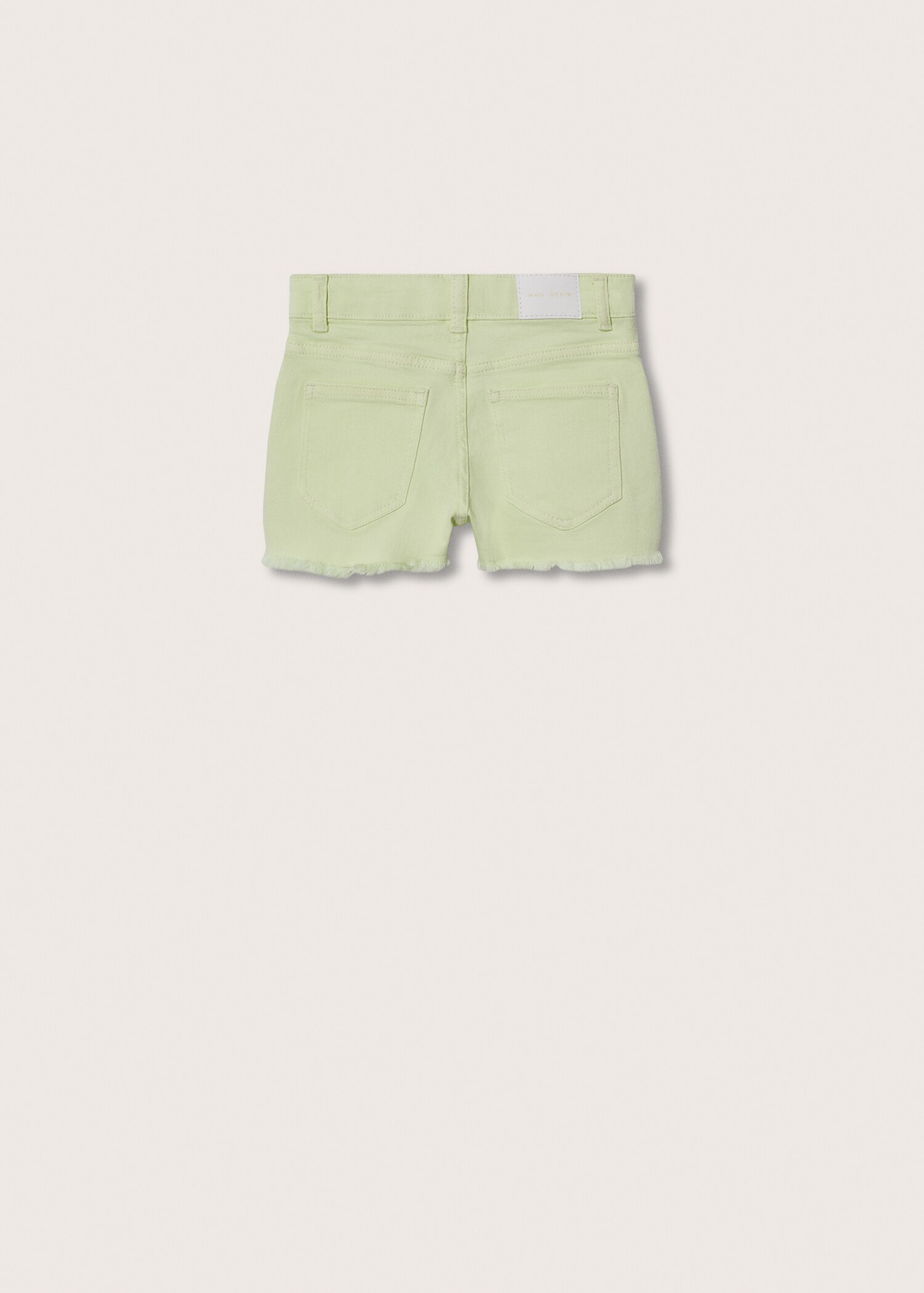 Frayed hem denim shorts - Reverse of the article