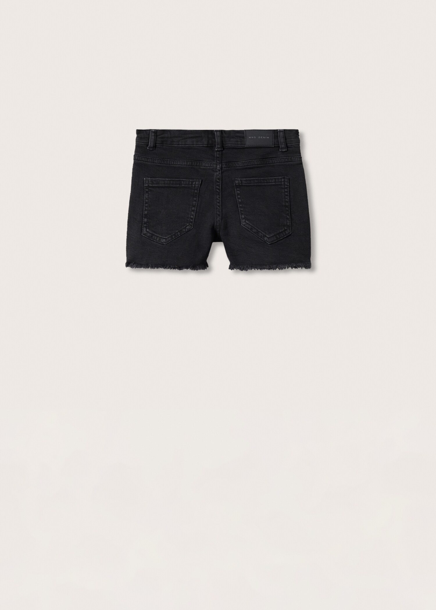Frayed hem denim shorts - Reverse of the article