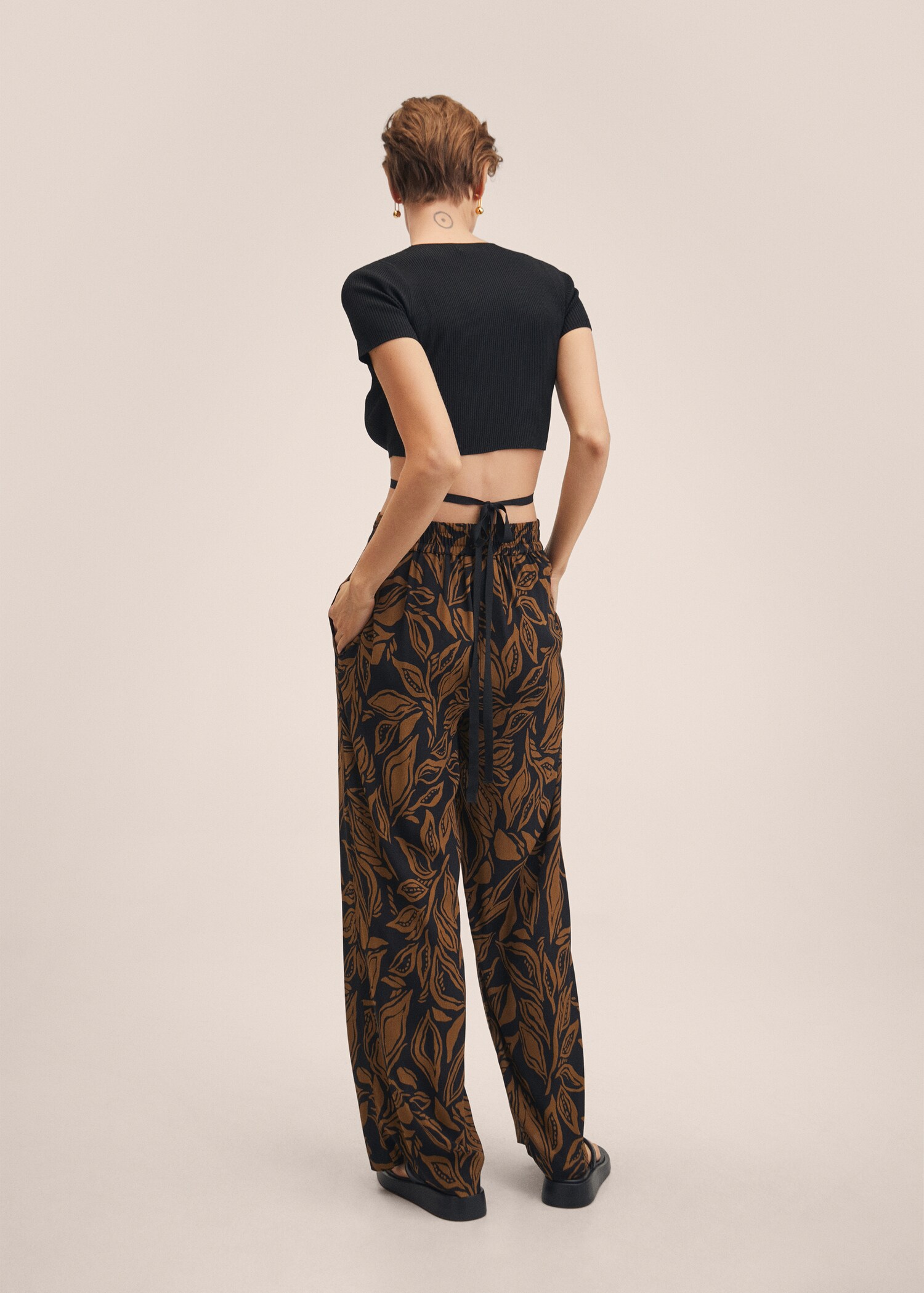 Printed palazzo pants - Reverse of the article