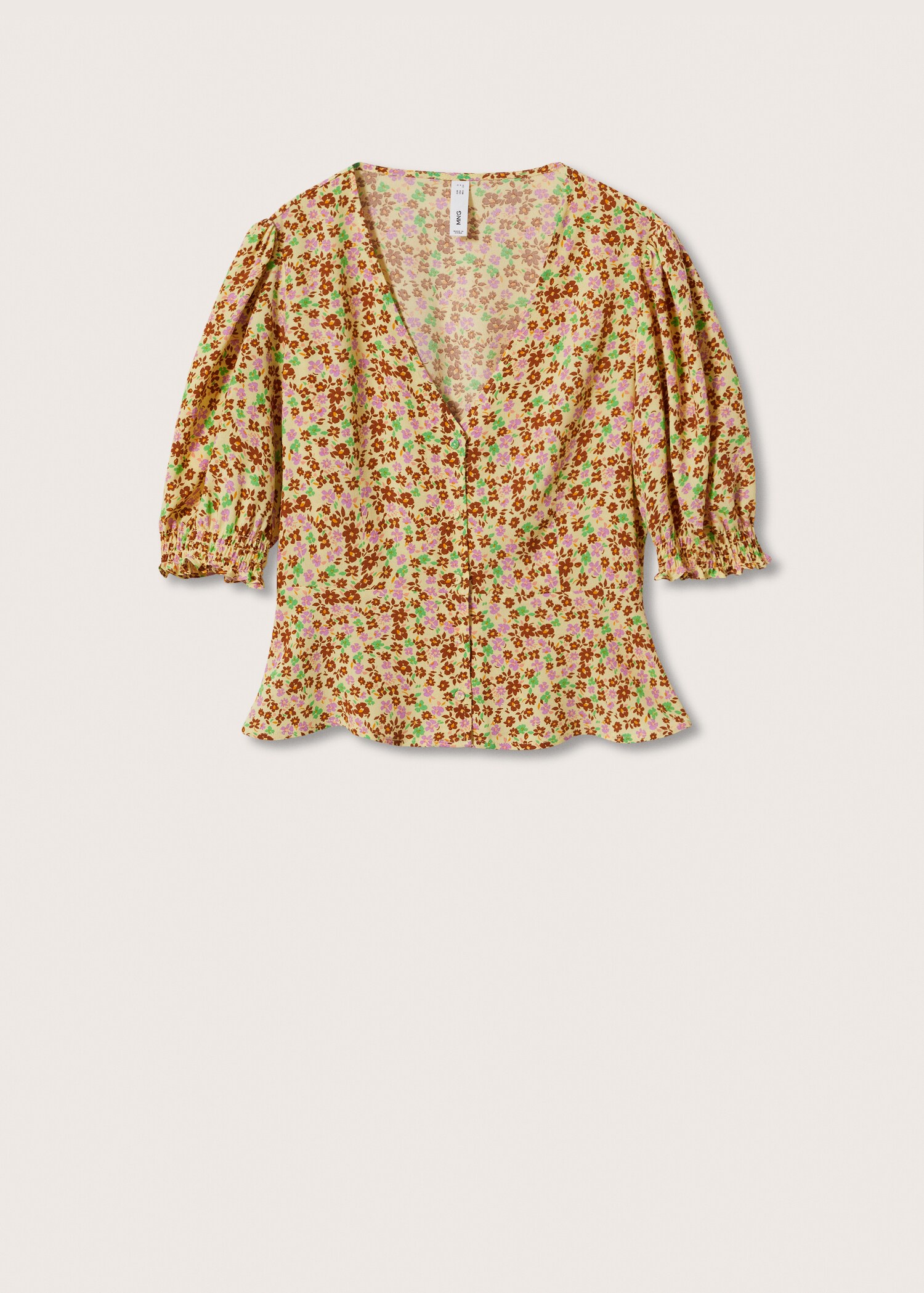 Blouse imprimée manches bouffantes - Article sans modèle