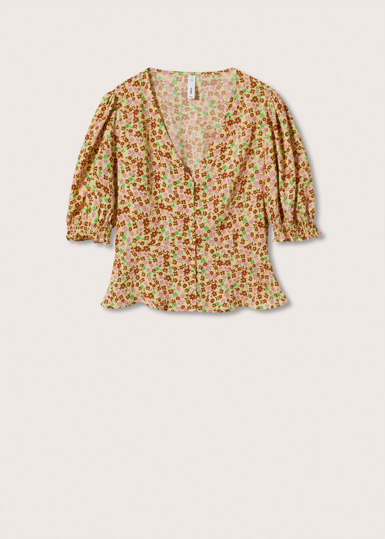 Printed puff sleeve blouse - Article without model