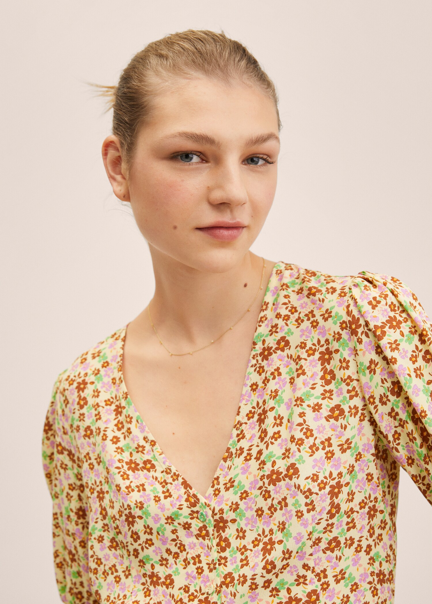 Blouse imprimée manches bouffantes - Détail de l'article 1