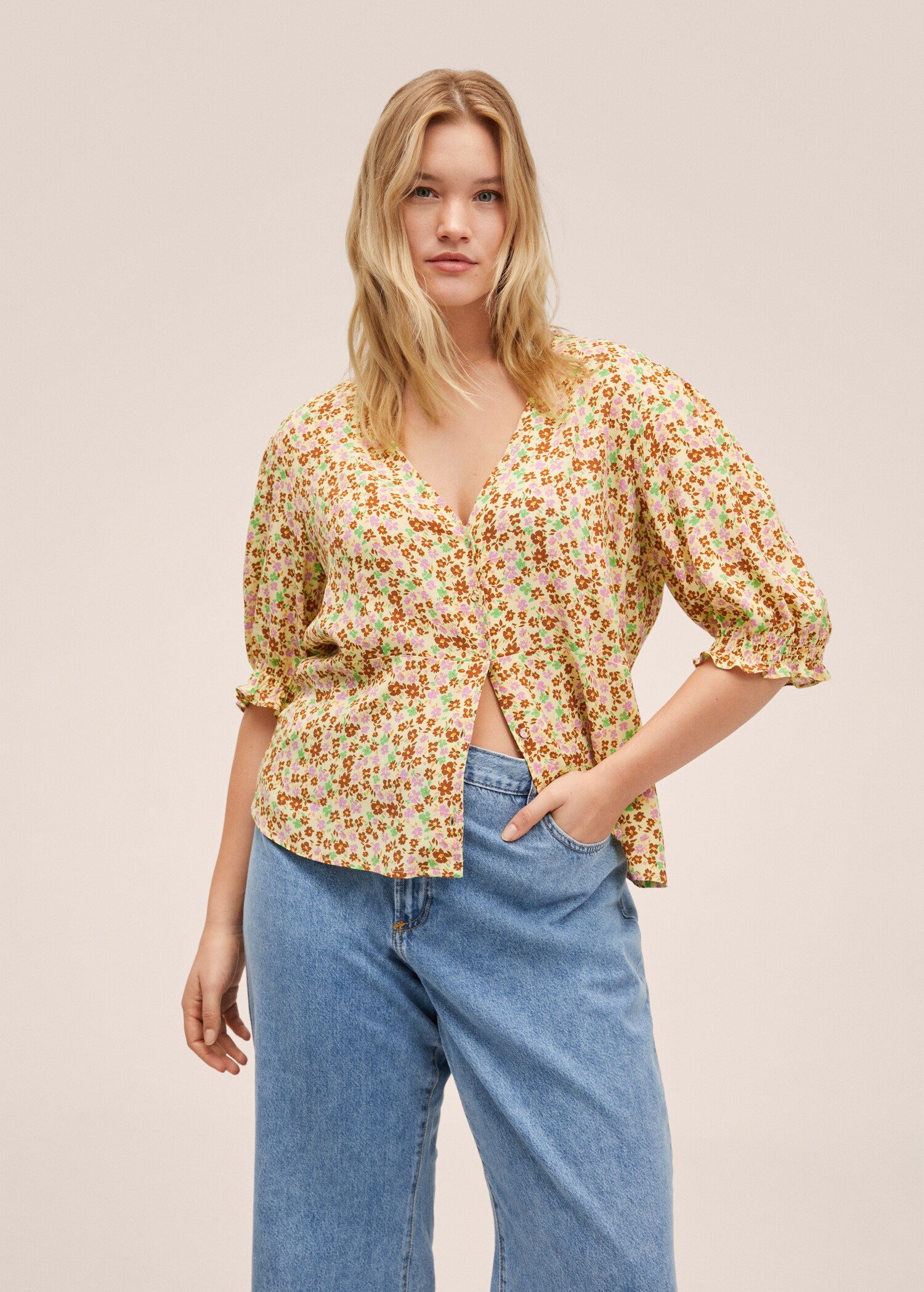 Blouse imprimée manches bouffantes - Détail de l'article 3