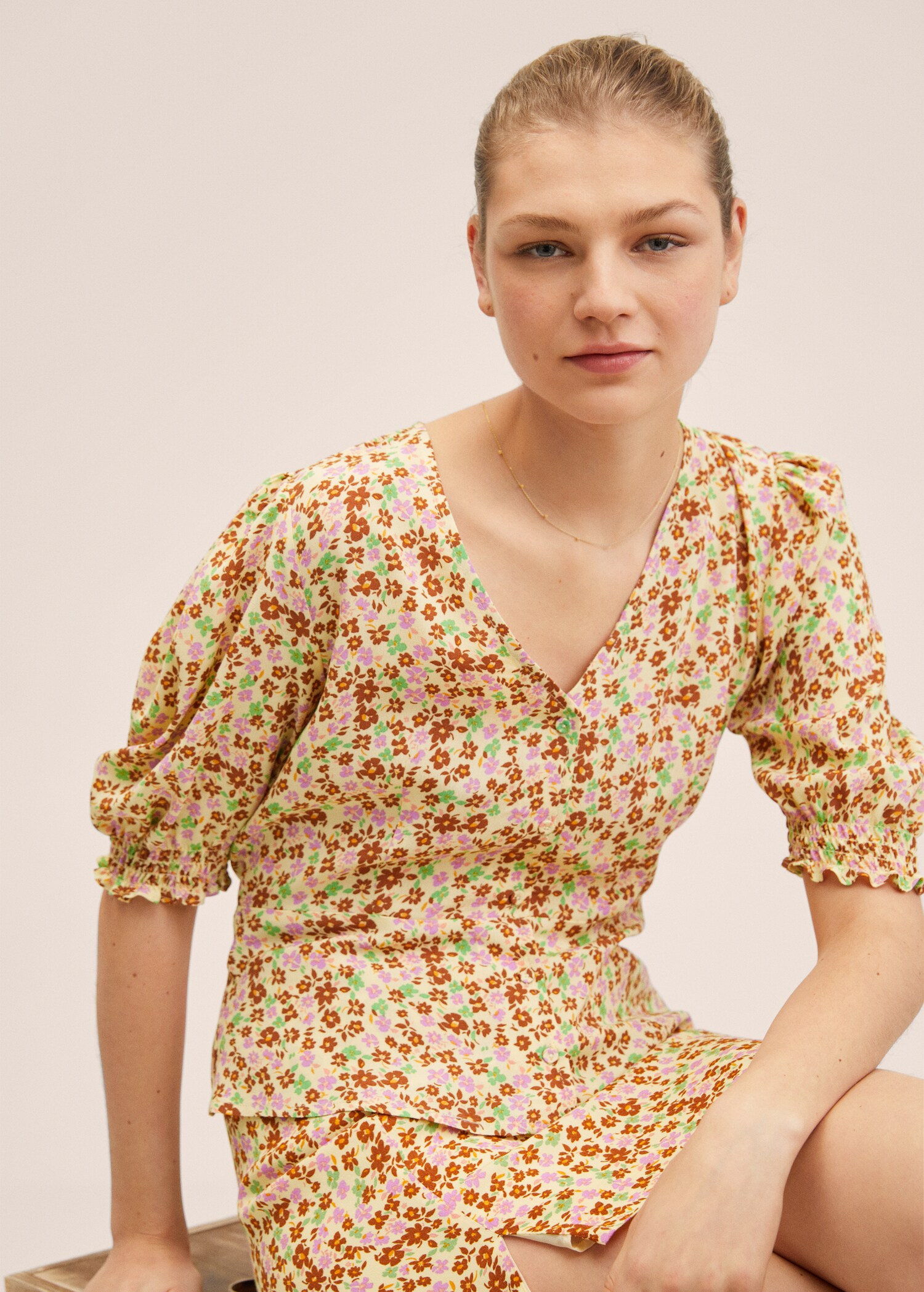 Blouse imprimée manches bouffantes - Détail de l'article 6