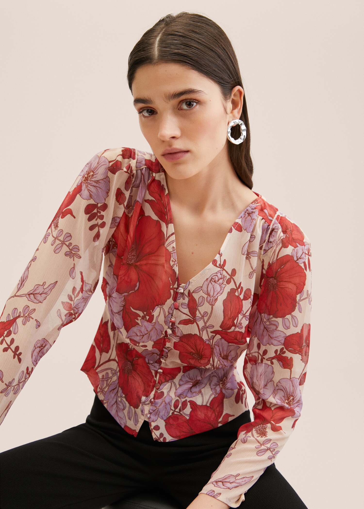 Brusa estampat floral - Pla mig