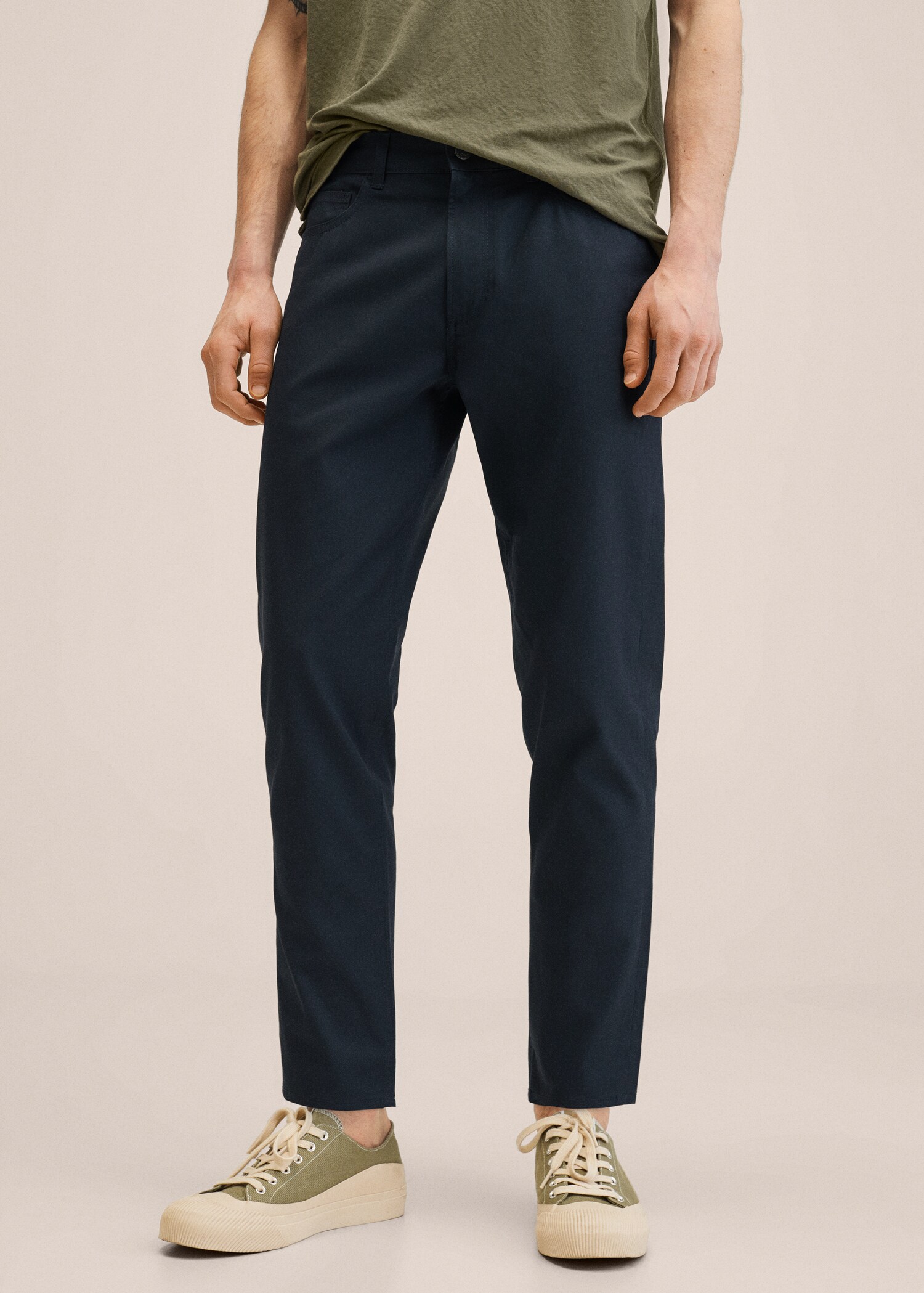Pantalón tapered fit algodón - Plano medio