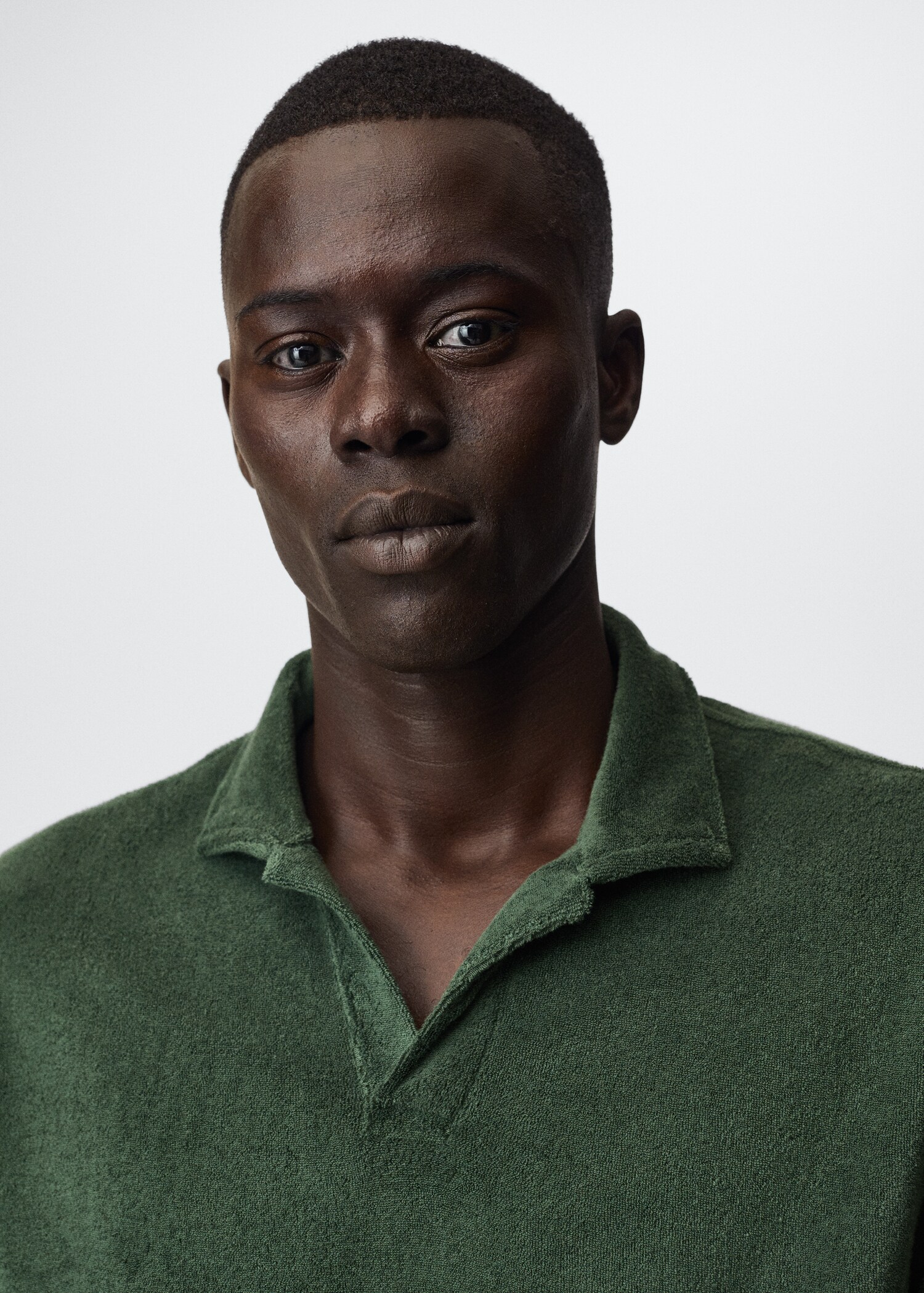 Cotton towel texture polo shirt - Details of the article 1
