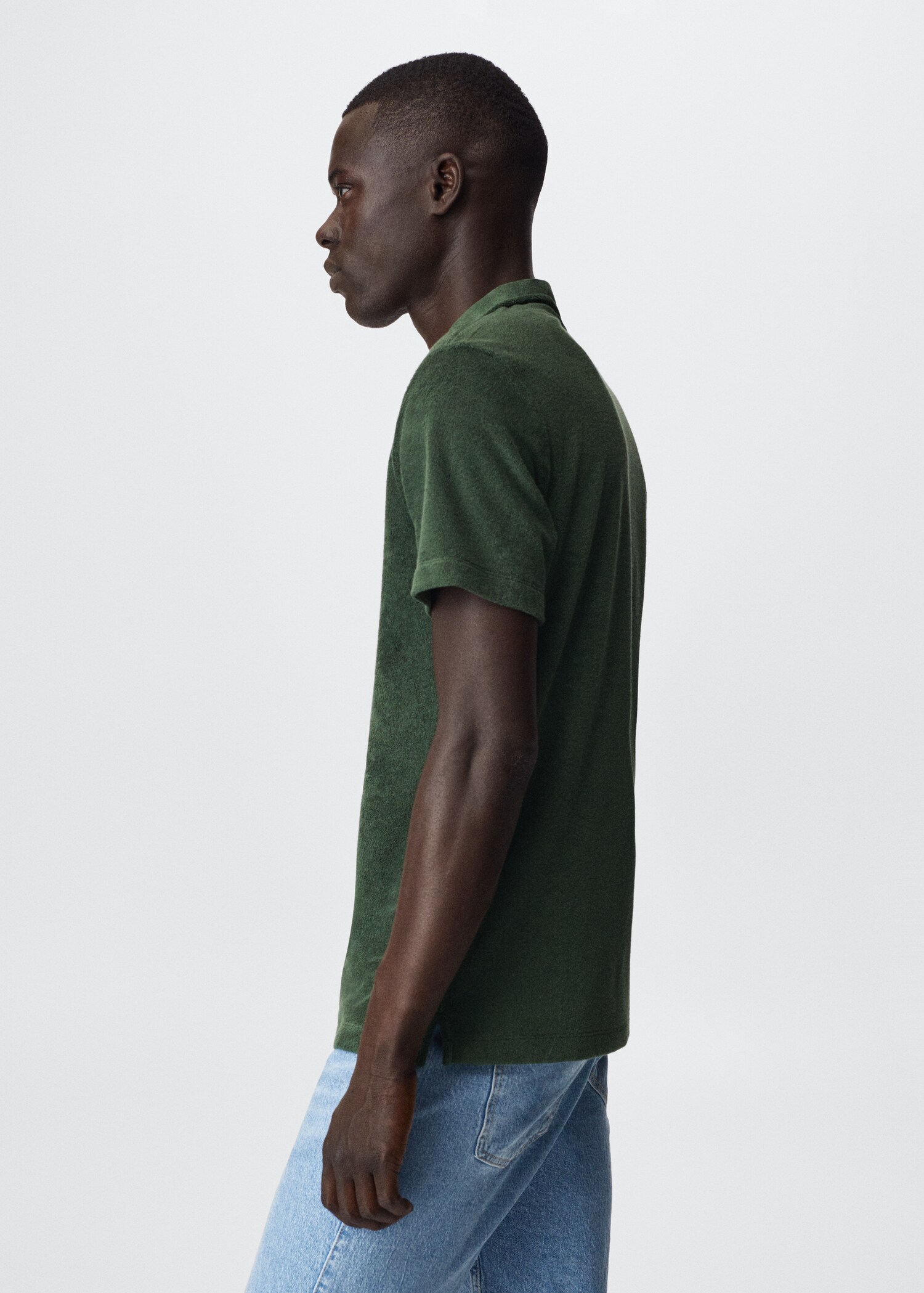 Cotton towel texture polo shirt - Details of the article 2