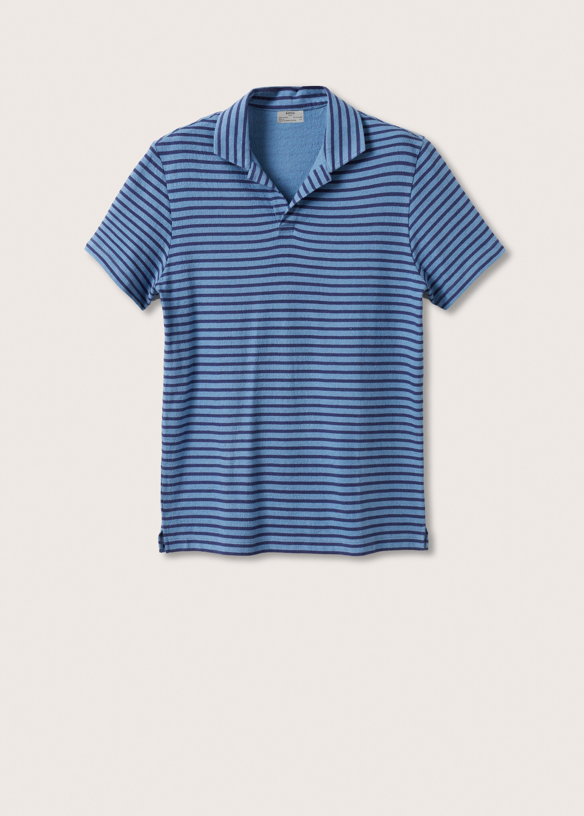 Striped terry cloth polo shirt - Article without model