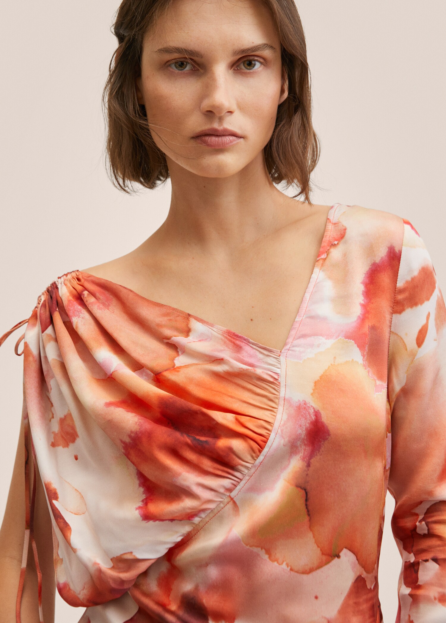 Vestido satinado estampado  - Detalle del artículo 1