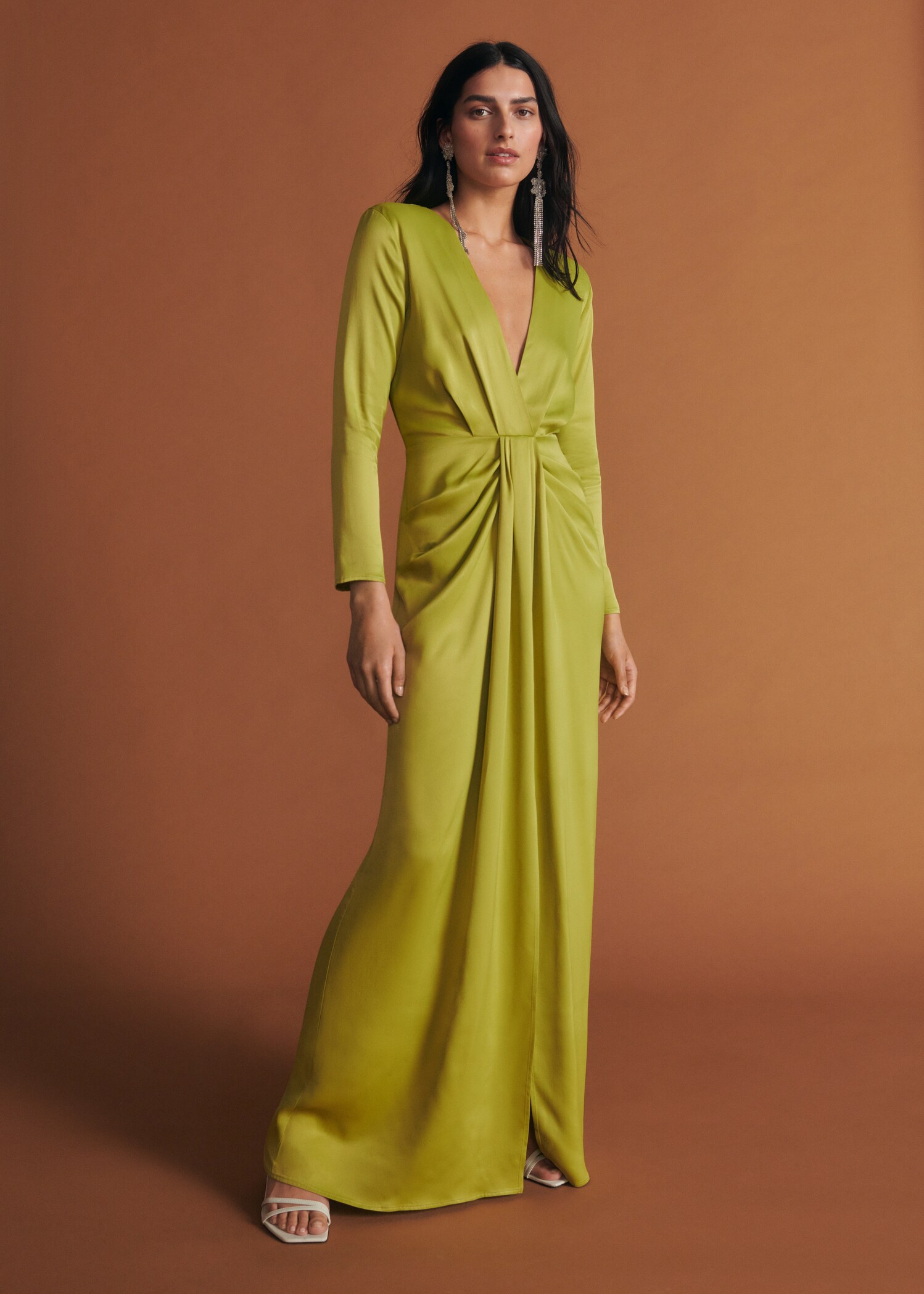 Vestido satinado fruncido - Detalle del artículo 6