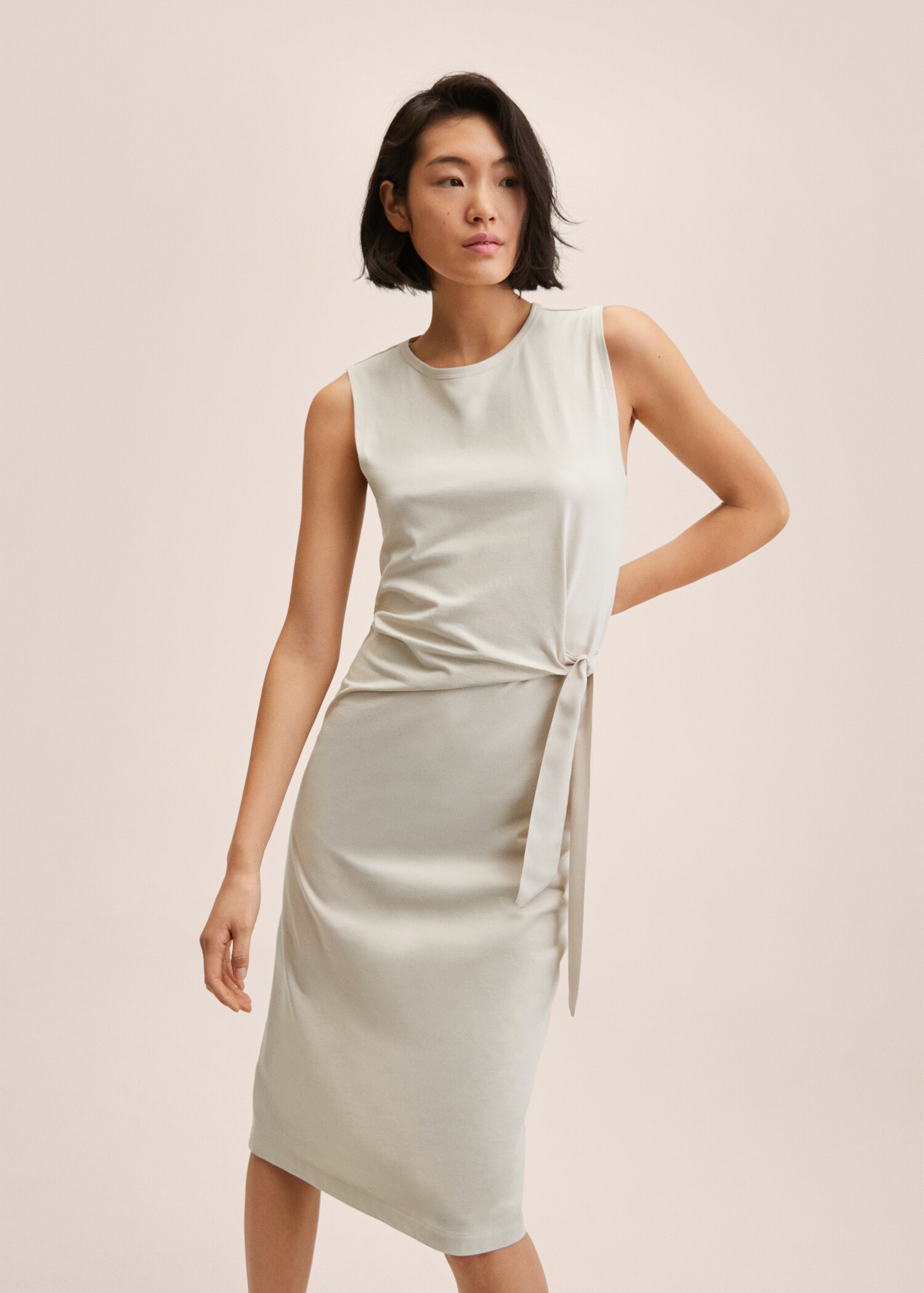 Vestido algodón lazo - Plano medio