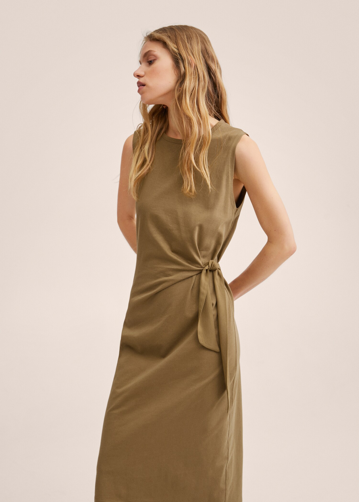 Vestido algodón lazo - Plano medio
