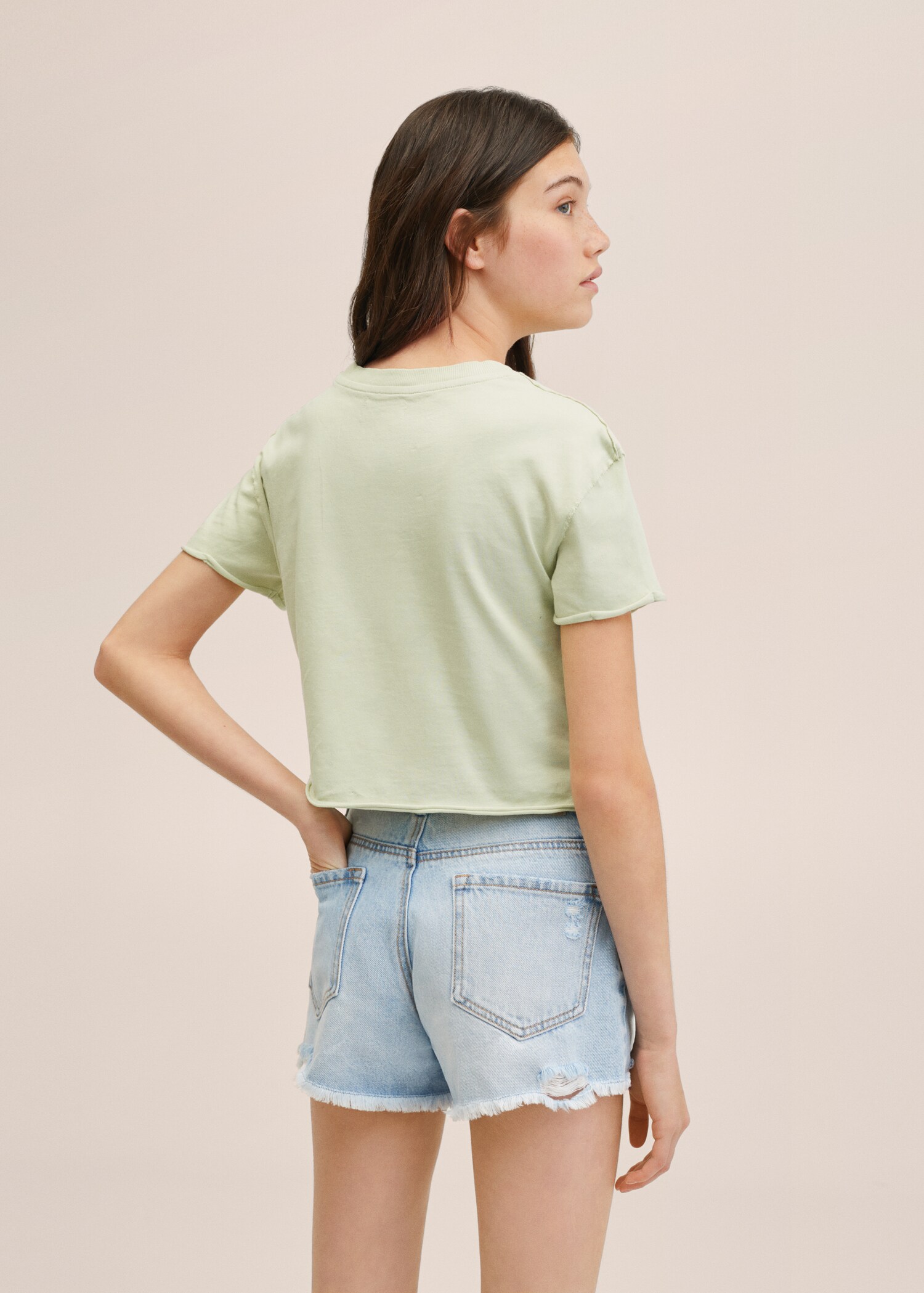 Crop-T-Shirt aus Baumwolle - Rückseite des Artikels