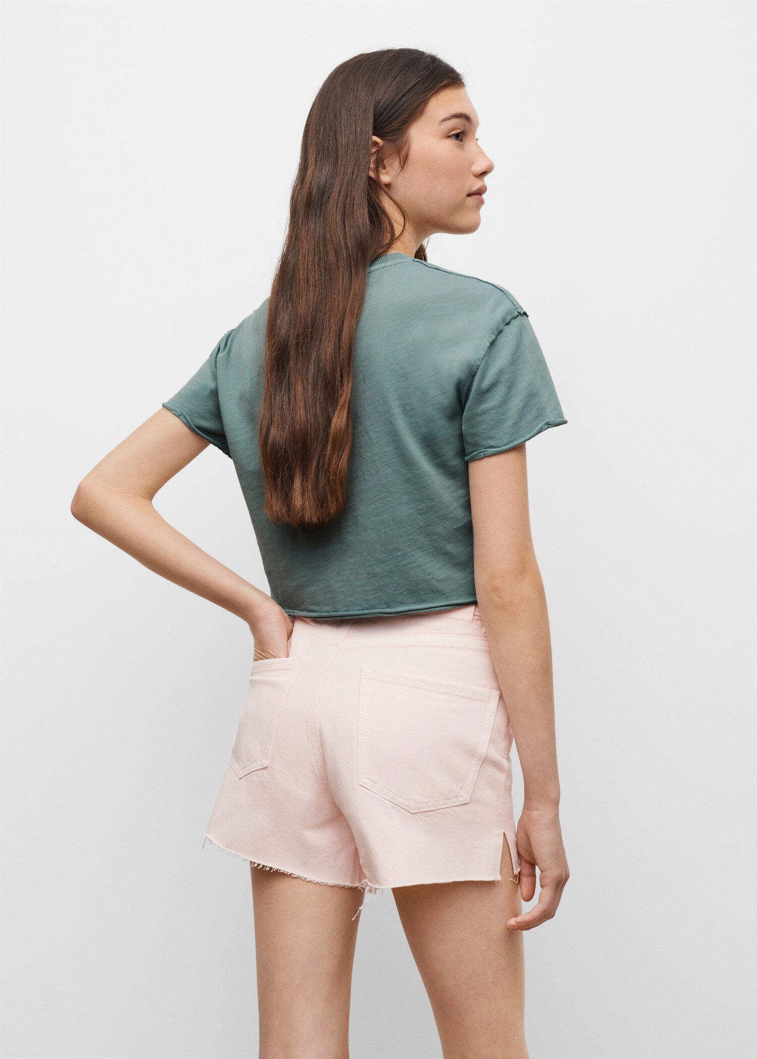 Cropped cotton T-shirt - Reverse of the article