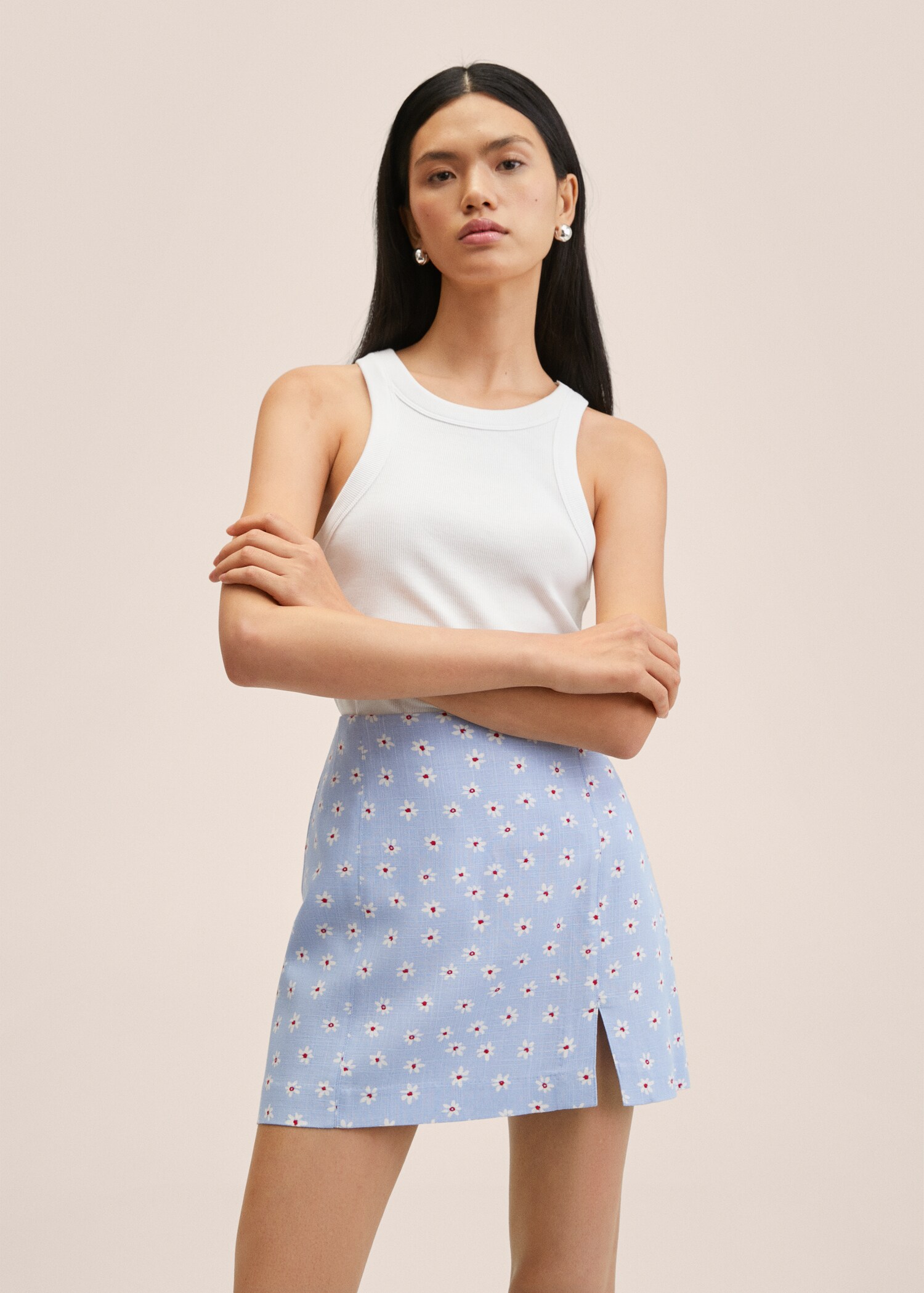 Floral print miniskirt - Medium plane