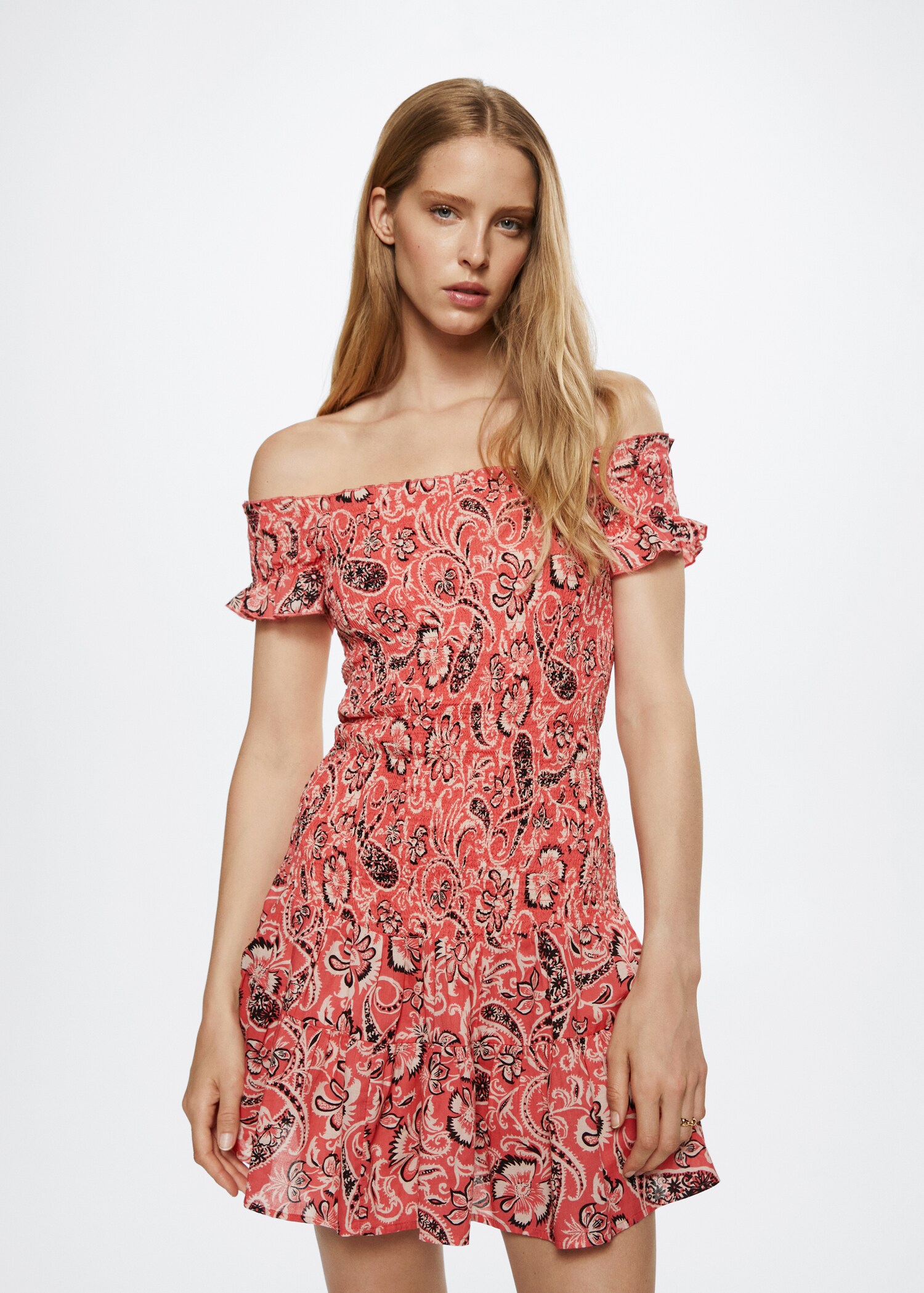 Vestido algodón estampado - Plano medio