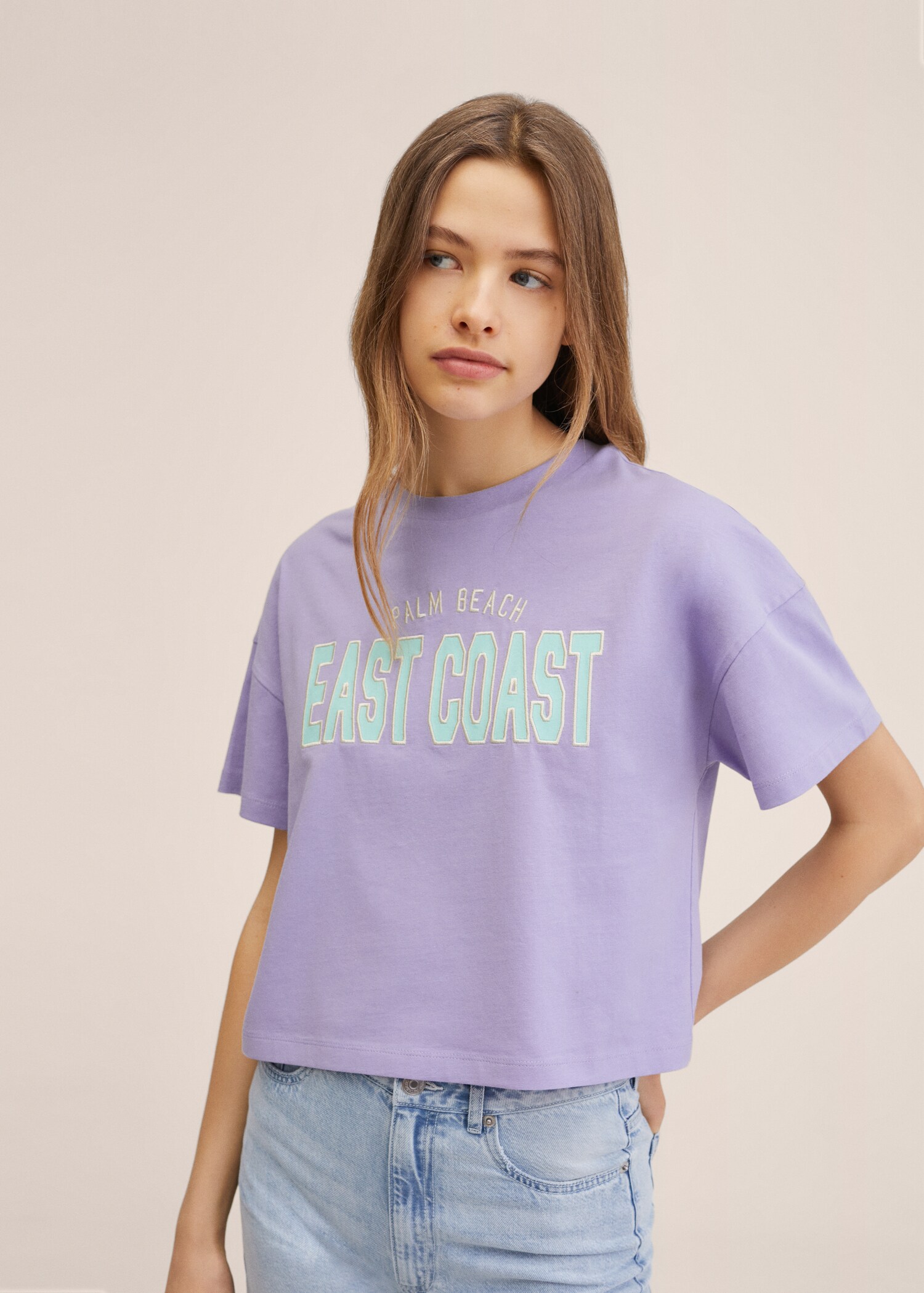 Message crop T-shirt - Medium plane