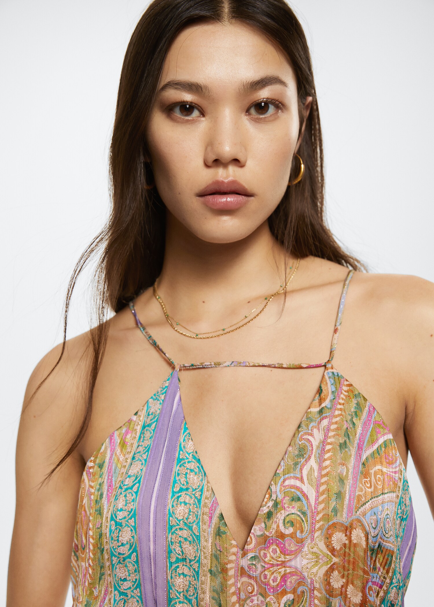 Paisley chiffon dress - Details of the article 1