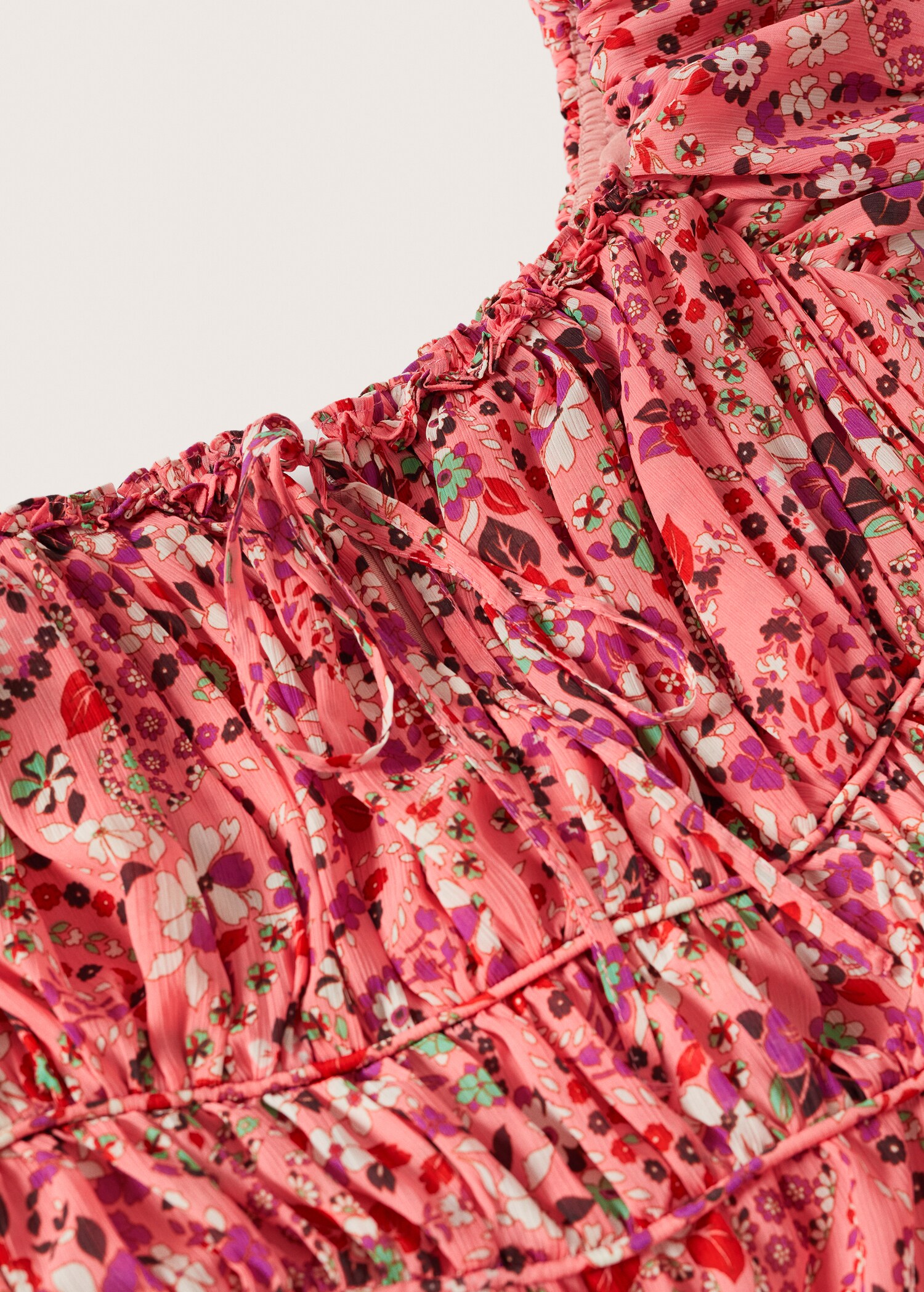 Vestido flores detalle fruncido - Detalle del artículo 8