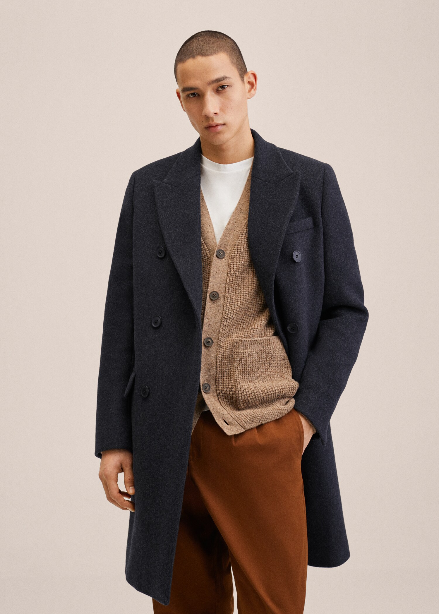 Manteau croisé laine - Plan moyen