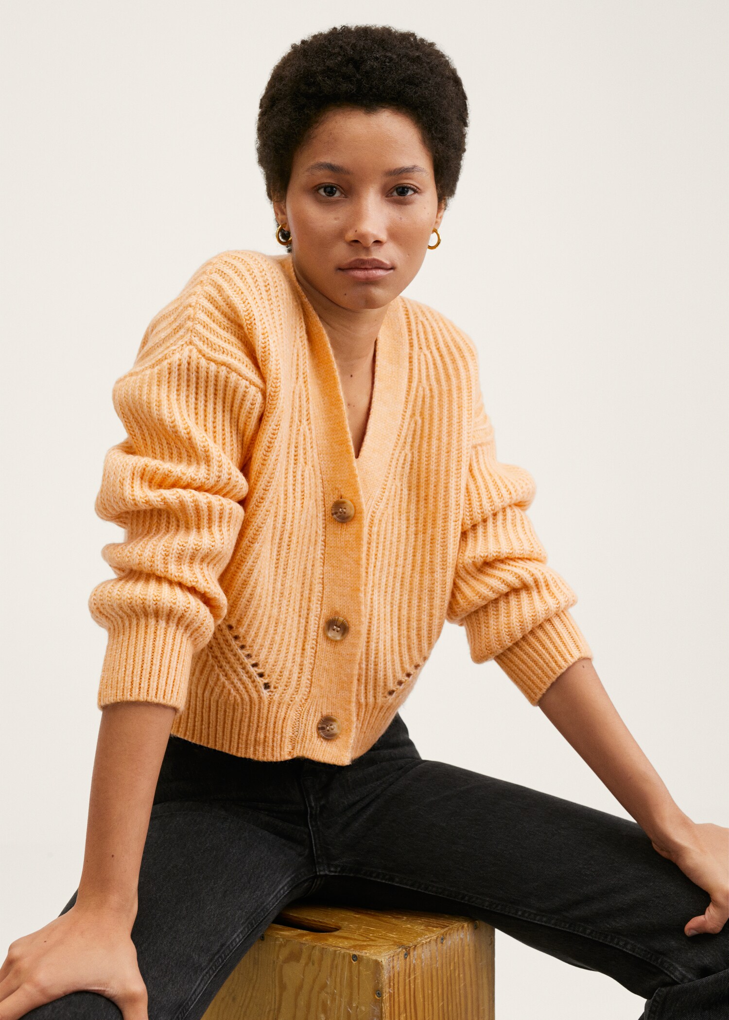Ribbed knit cardigan - Details of the article 3