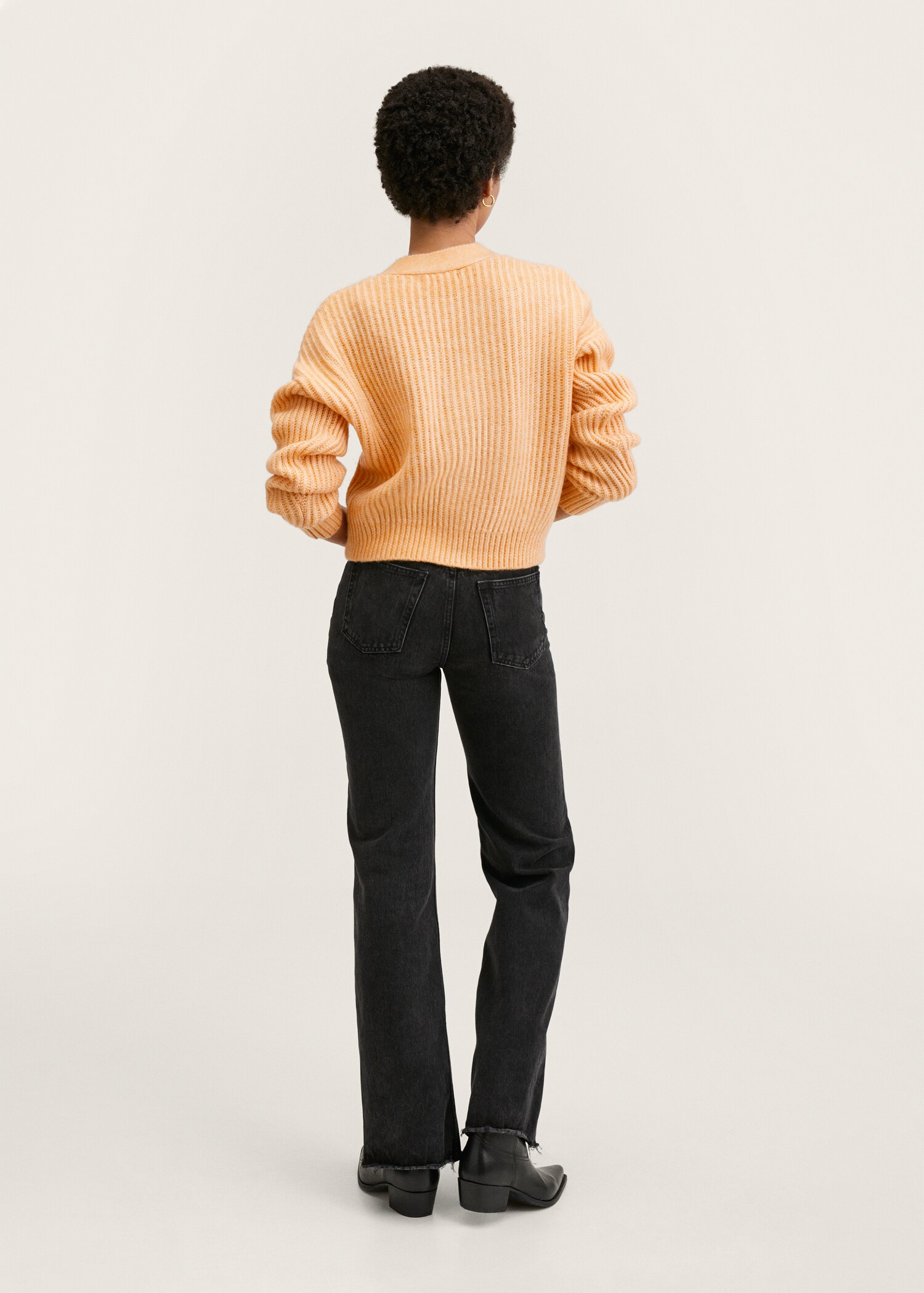 Ribbed knit cardigan - Reverse of the article