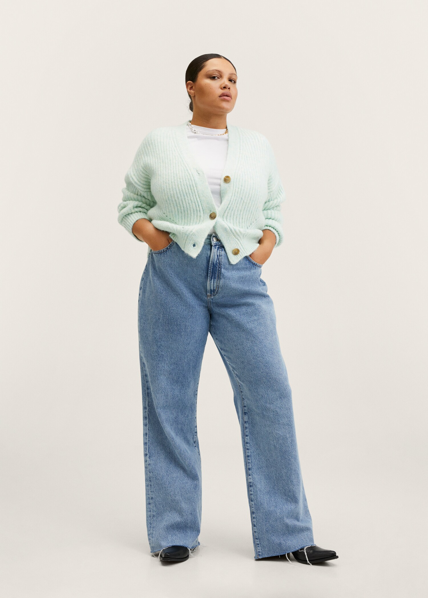 Ribbed knit cardigan - Details of the article 3