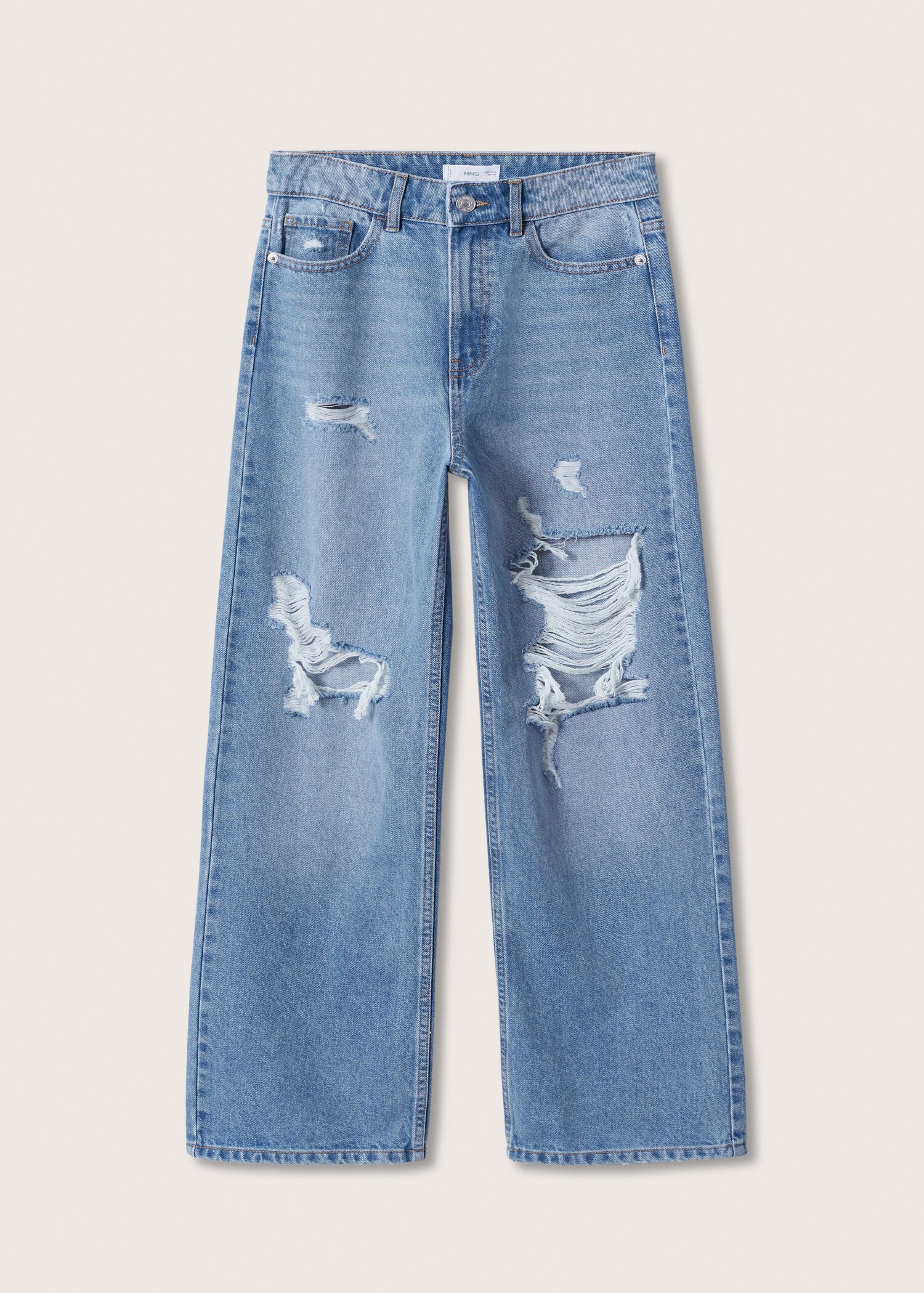 Decorative ripped wideleg jeans - Article without model