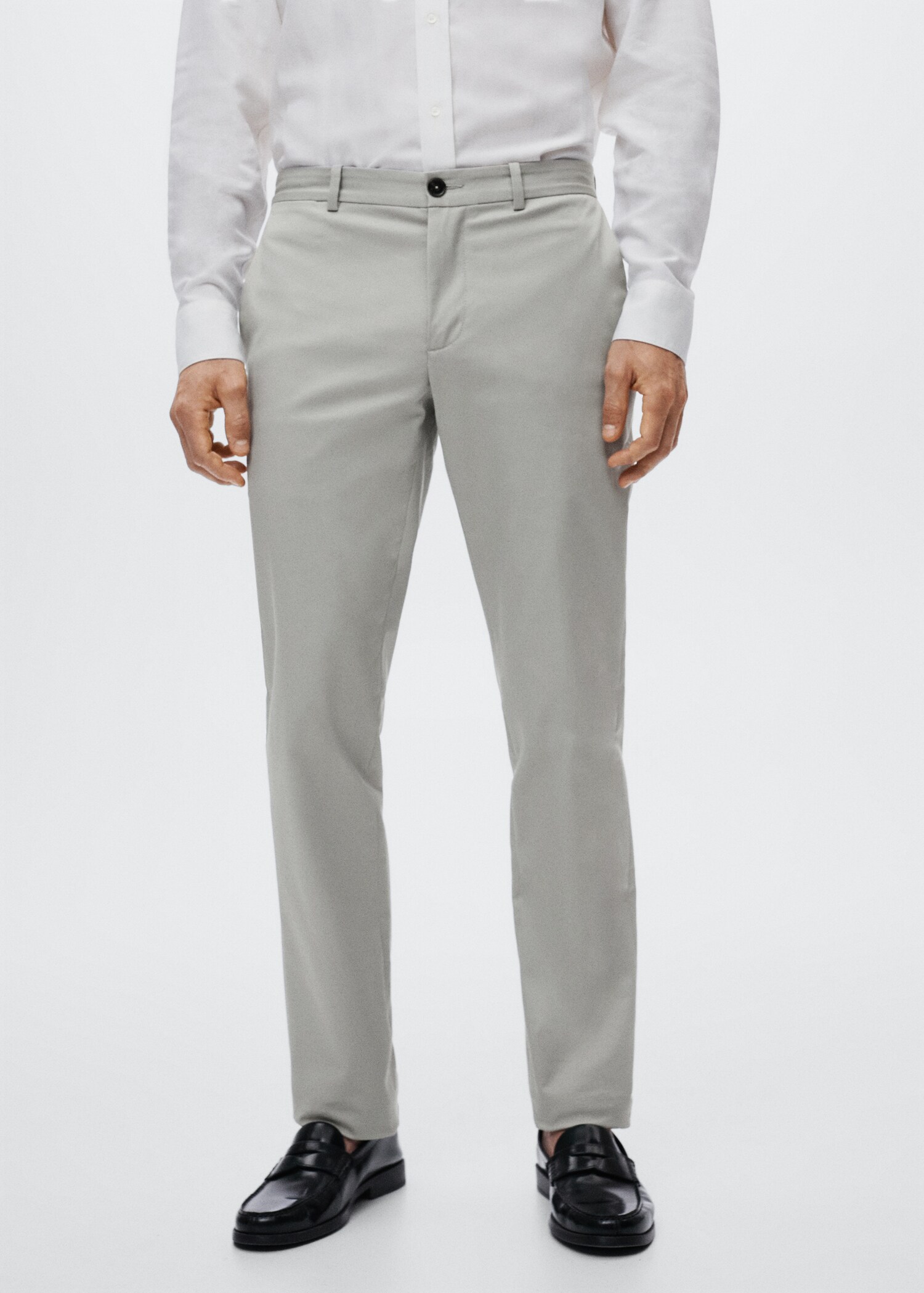 Slim fit chino trousers - Medium plane