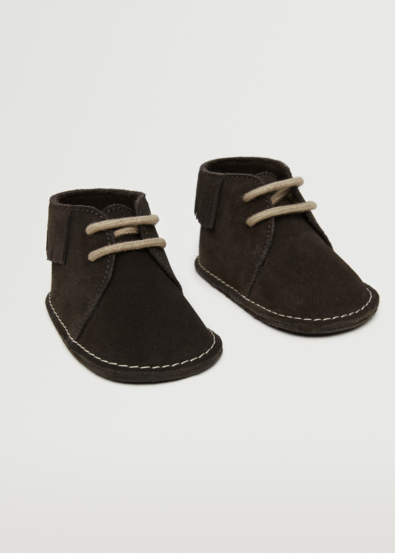 Fringed leather ankle boots - Medium plane