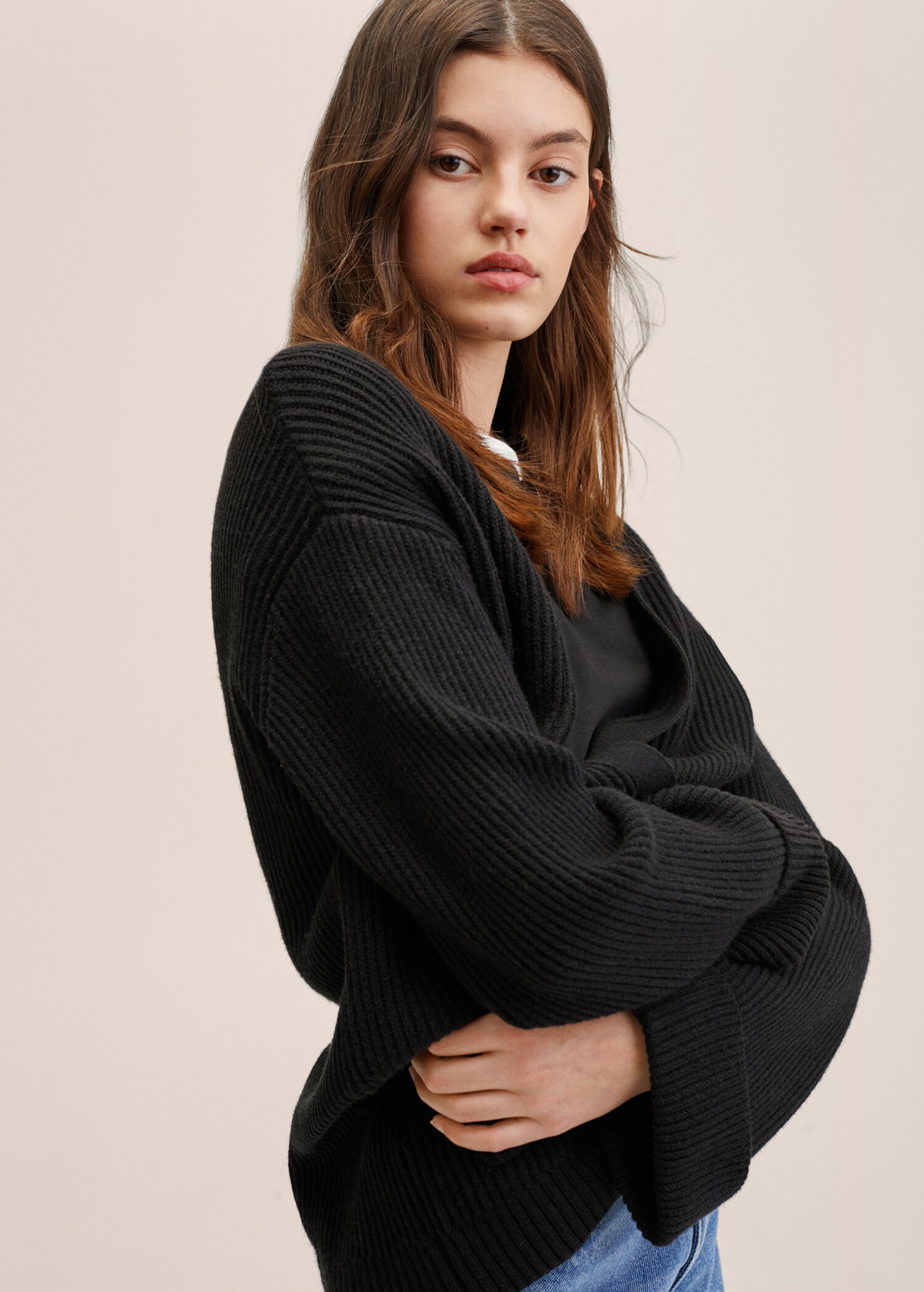 Oversized knit cardigan - Details of the article 1