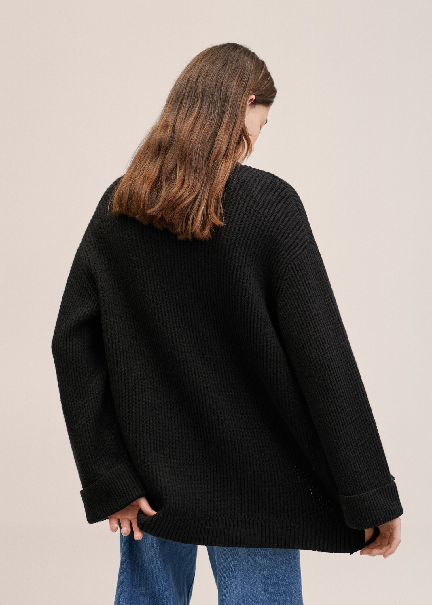 Oversized knit cardigan - Reverse of the article